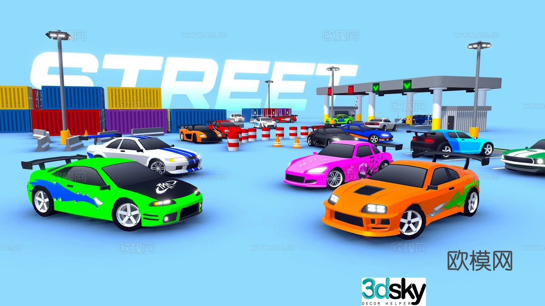 city â€‹â€‹car sports car racing 3d model