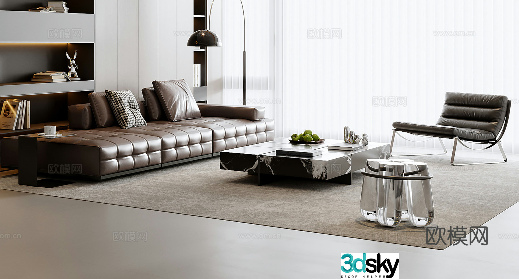 Italian sectional sofa 3d model