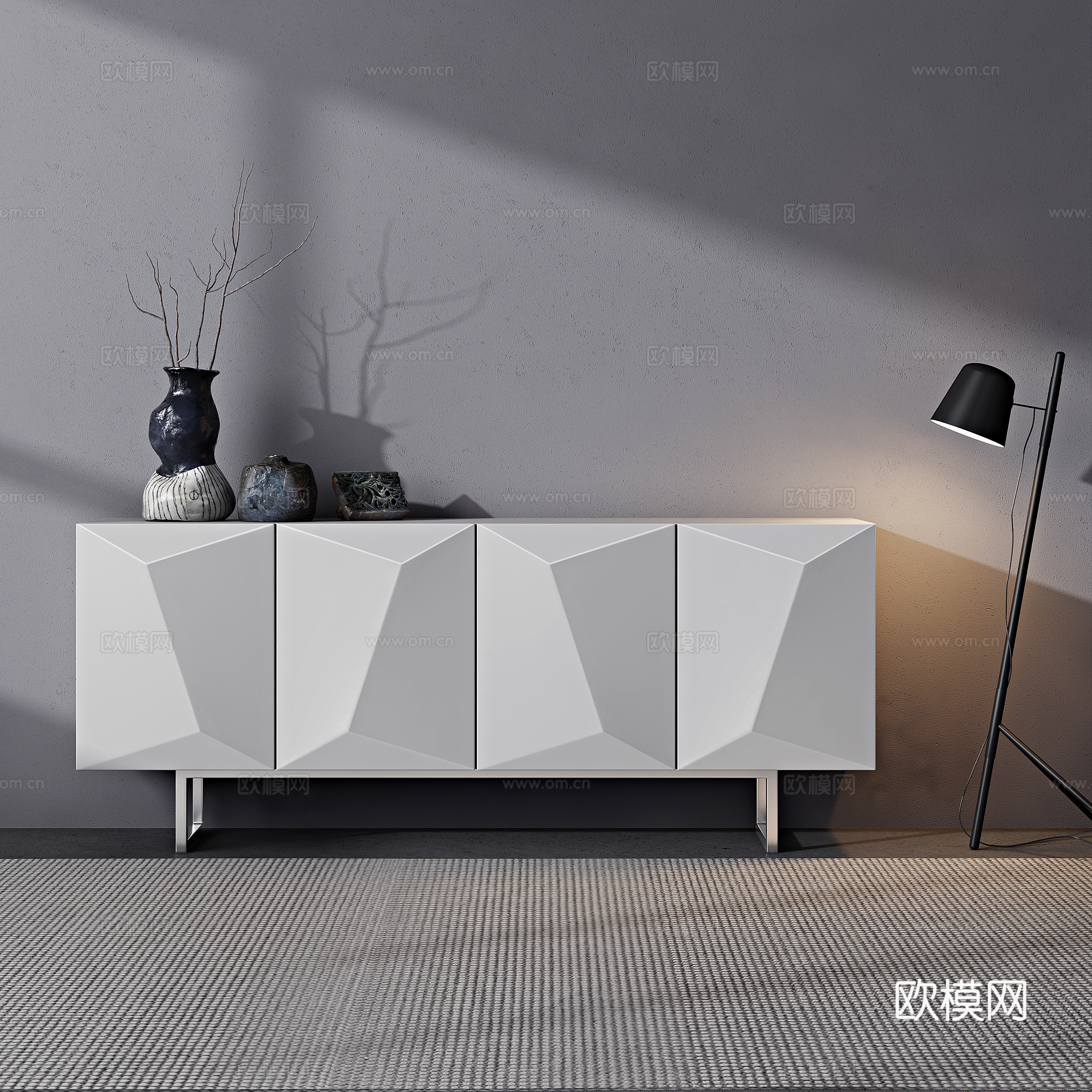 Modern entryway cabinet side cabinet 3d model