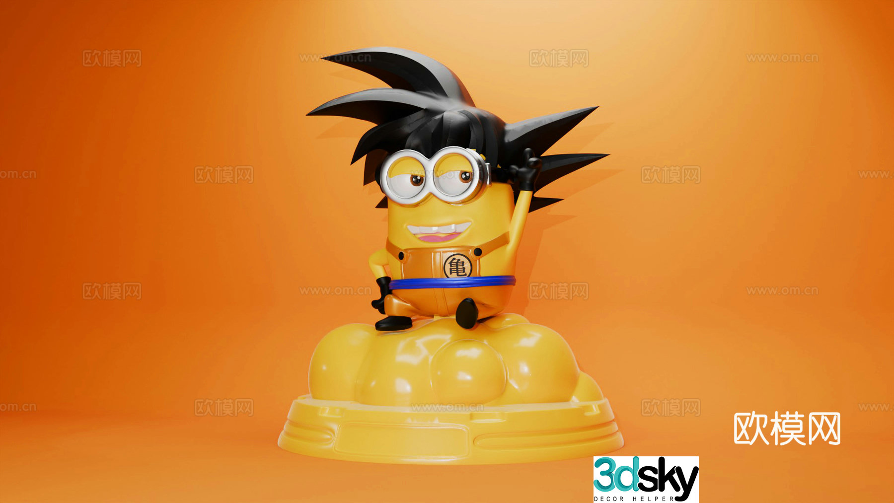 Minion cartoon figure Sun Wukong trendy 3D model
