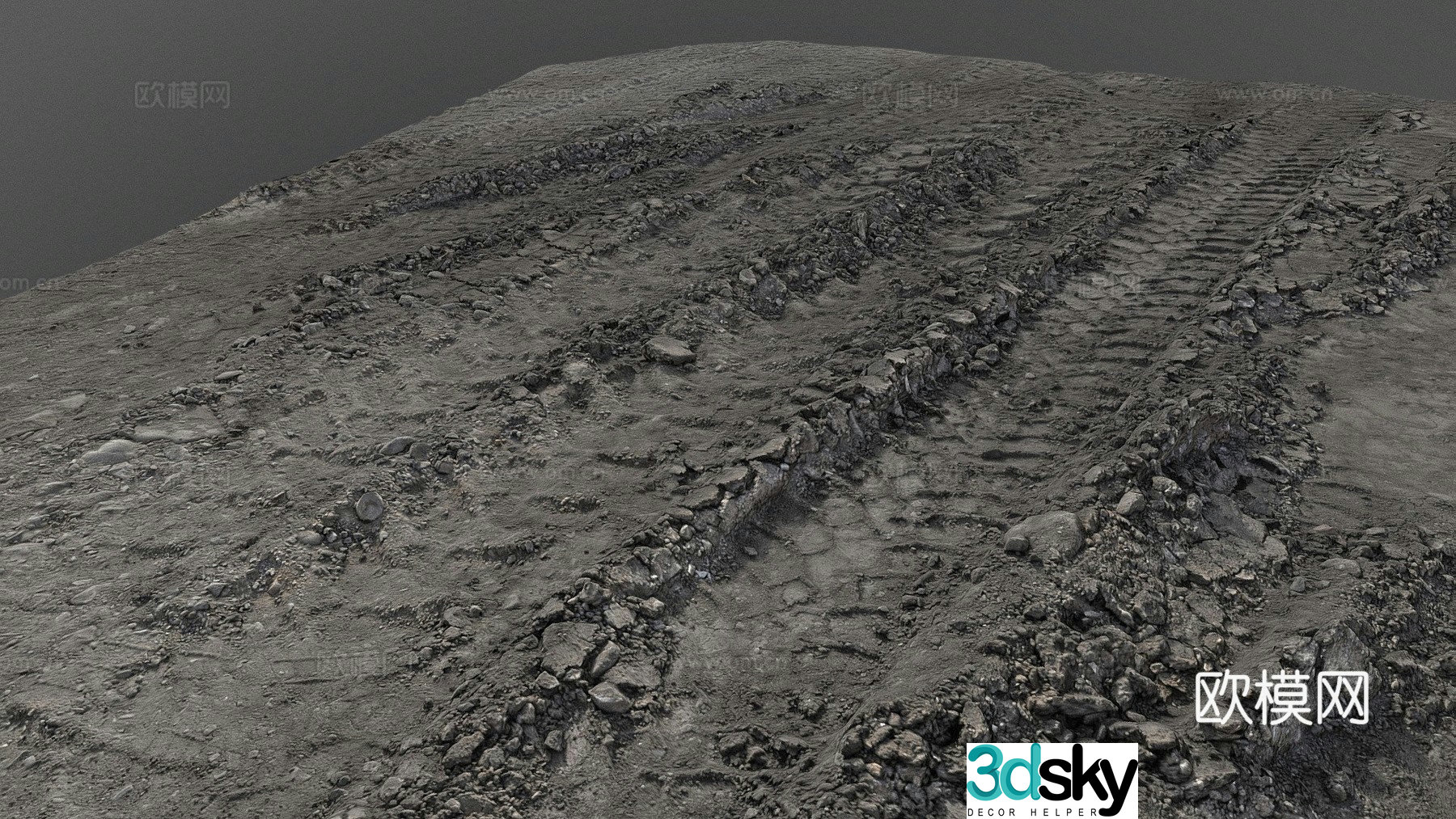 dirt track dirt road road 3d model