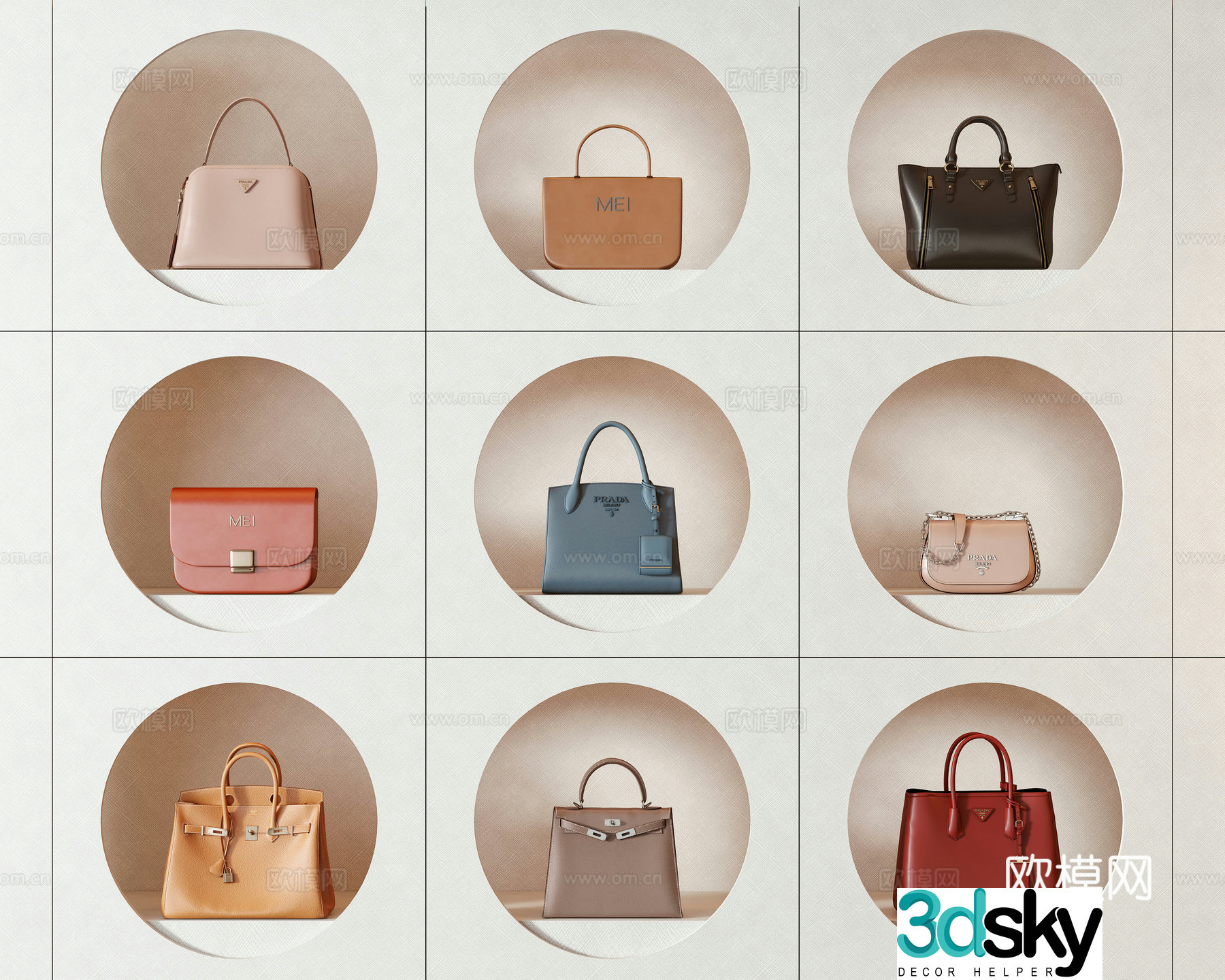 Women’s bag leather bag crossbody bag handbag 3d model