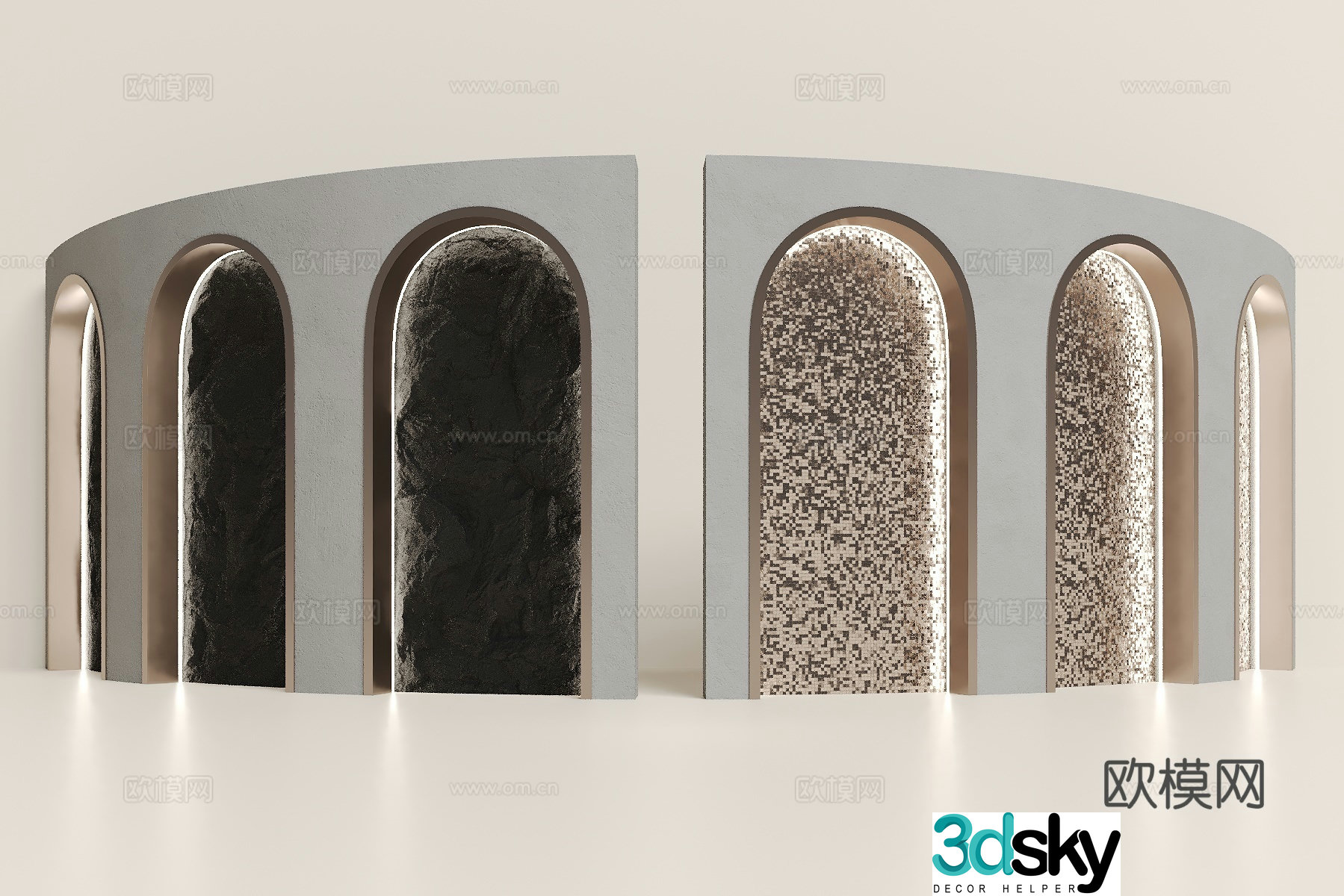 Modern background wall rough stone wall stone wall 3d model