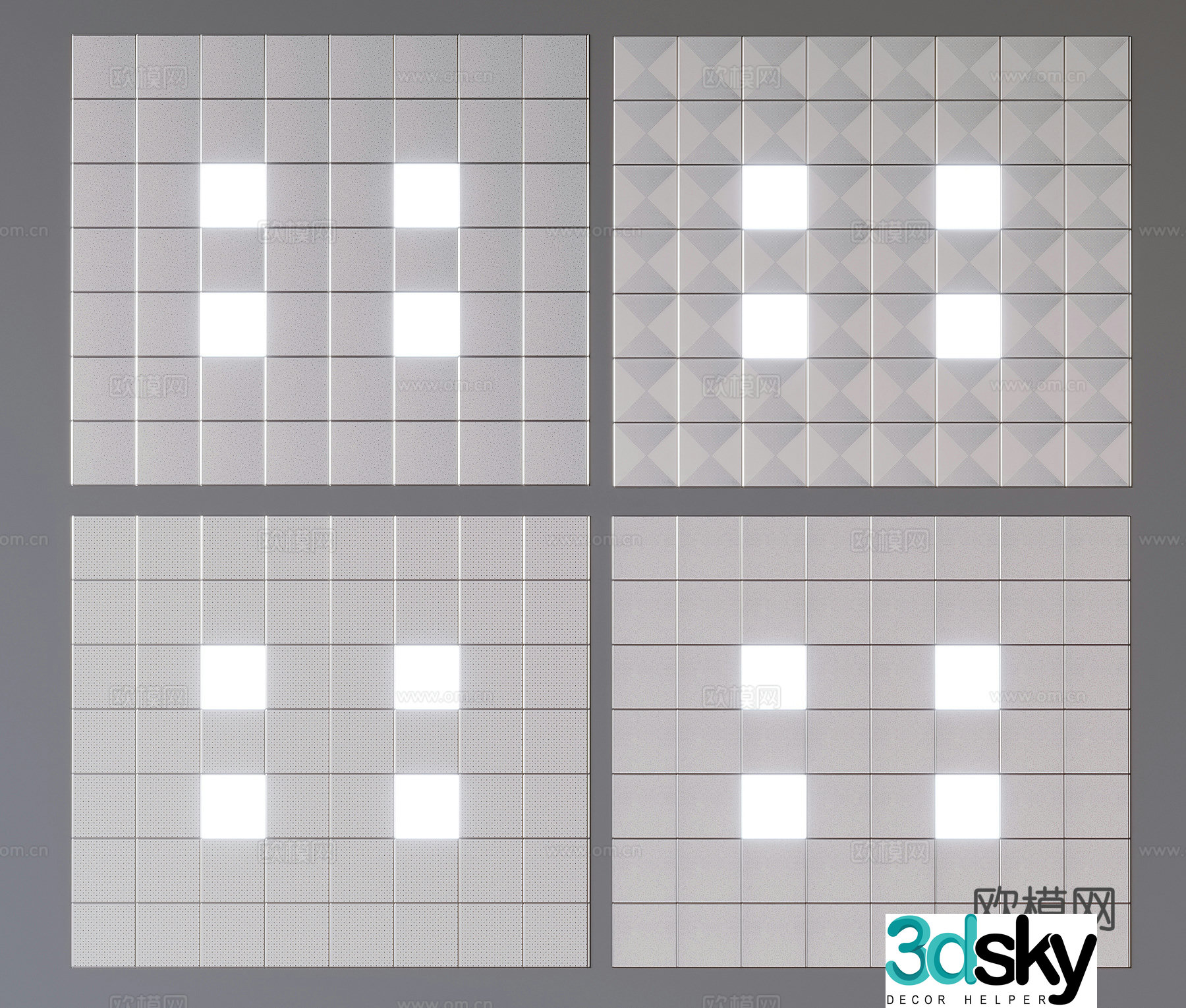 Aluminum gusset plate ceiling square ceiling 3d model