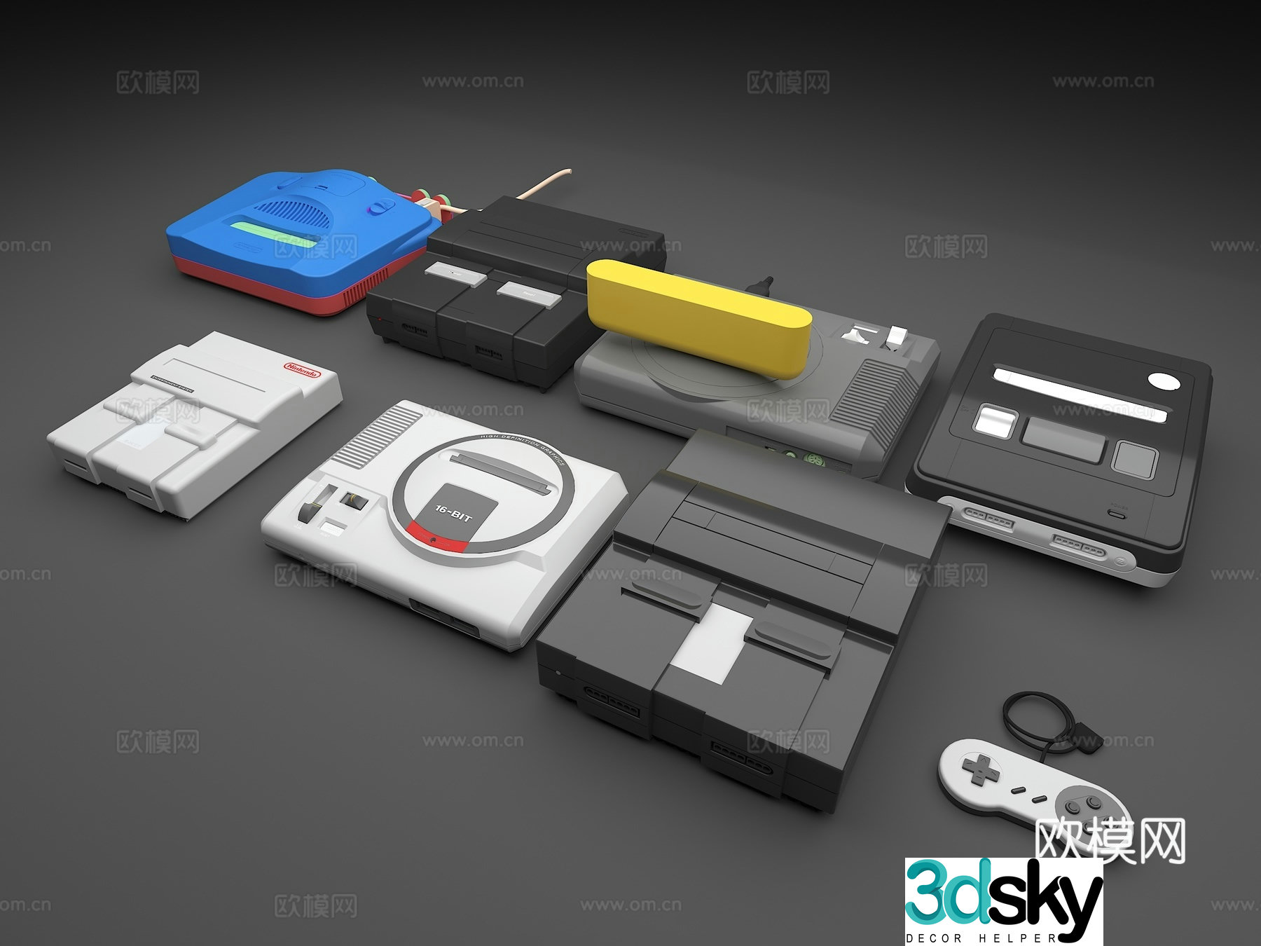 Little Overlord Game Console Famicom 3D model