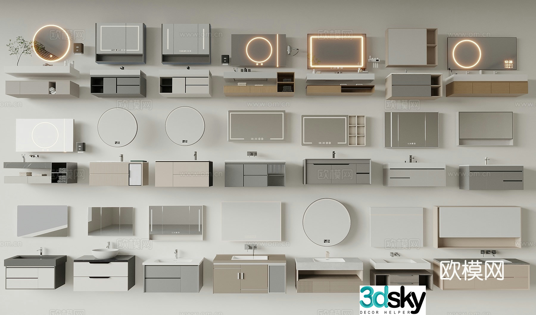 Modern bathroom cabinet sink 3d model