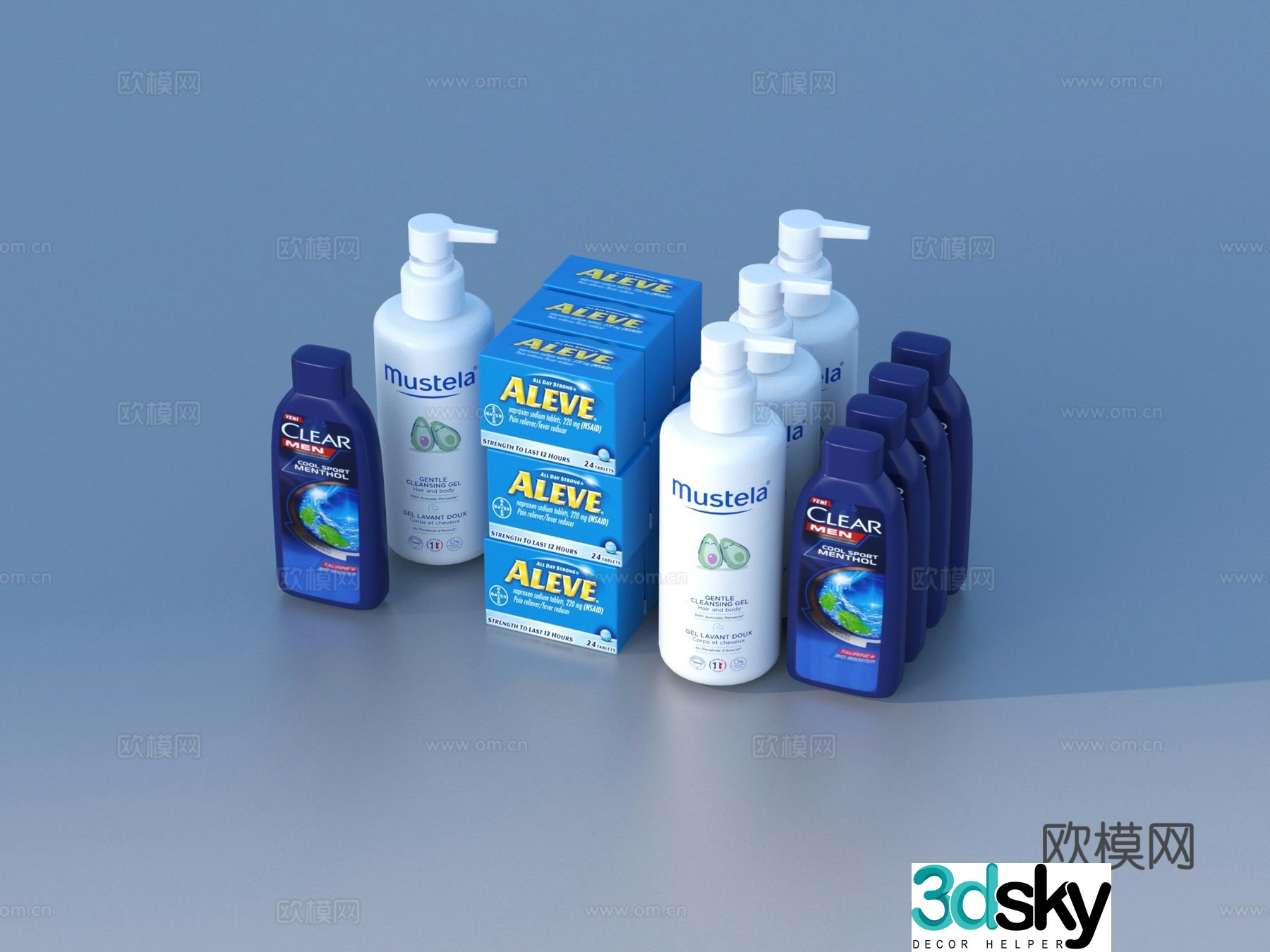 Cosmetics Shampoo Shower Wash Conditioner 3D Model