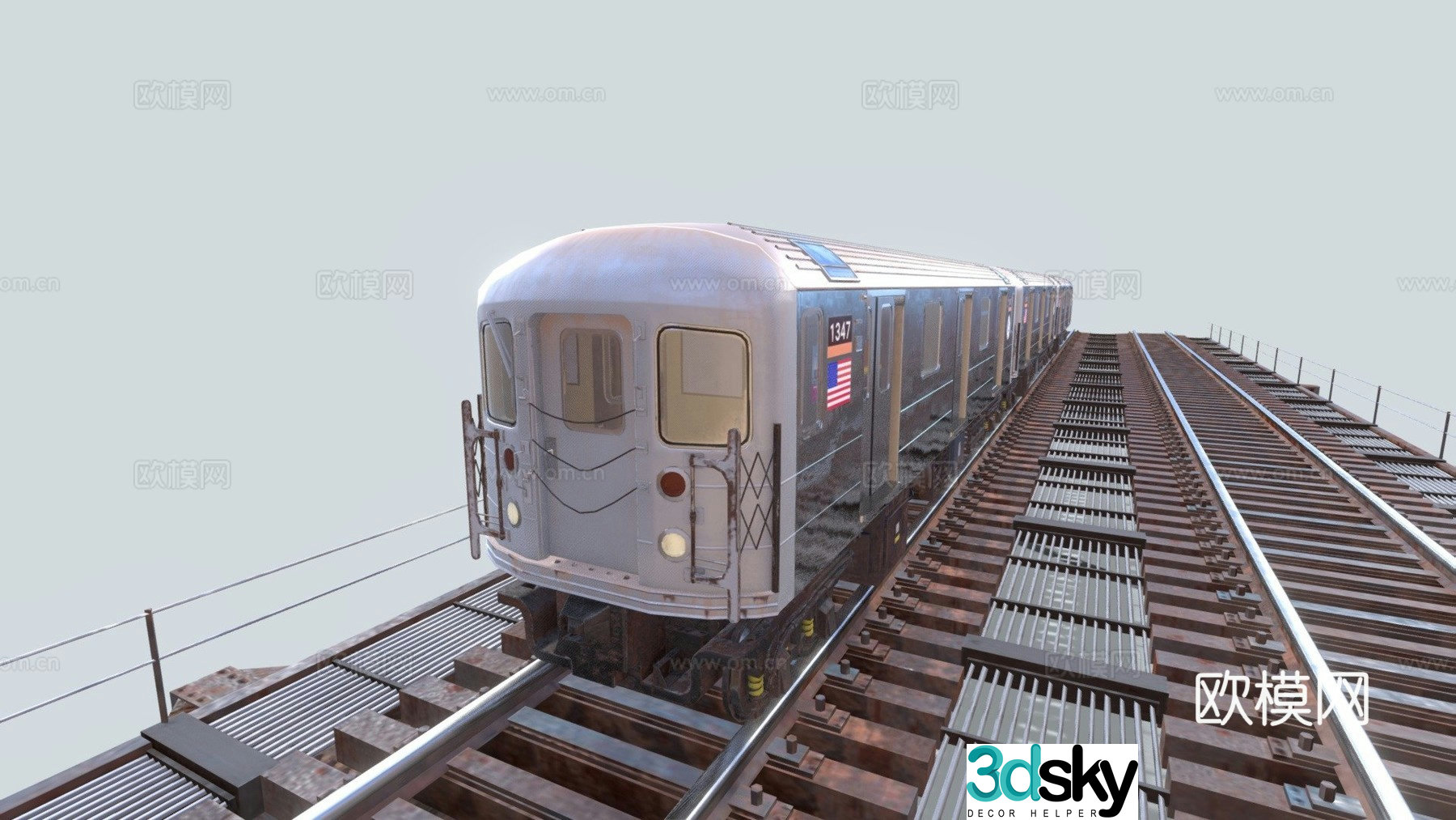 Metro intercity train 3d model
