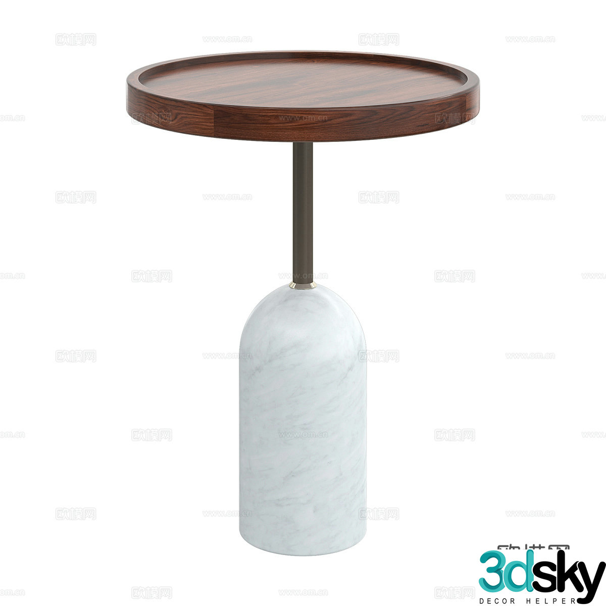 Nordic corner table round table table table 3D model