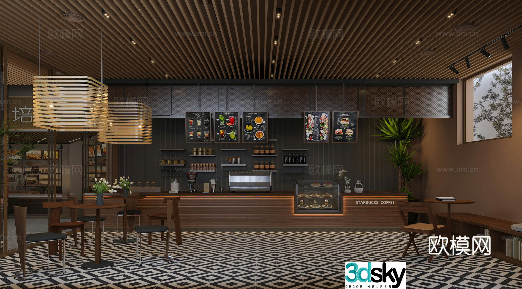 Modern cafe 3d model