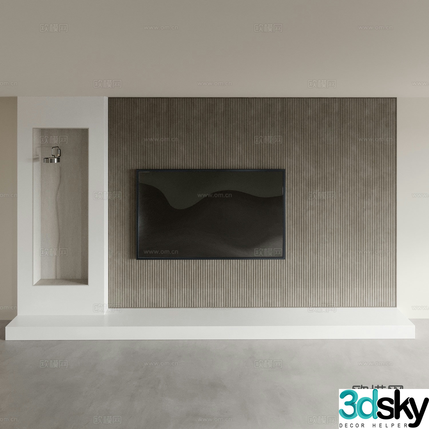 Modern TV background wall TV background cabinet 3D model