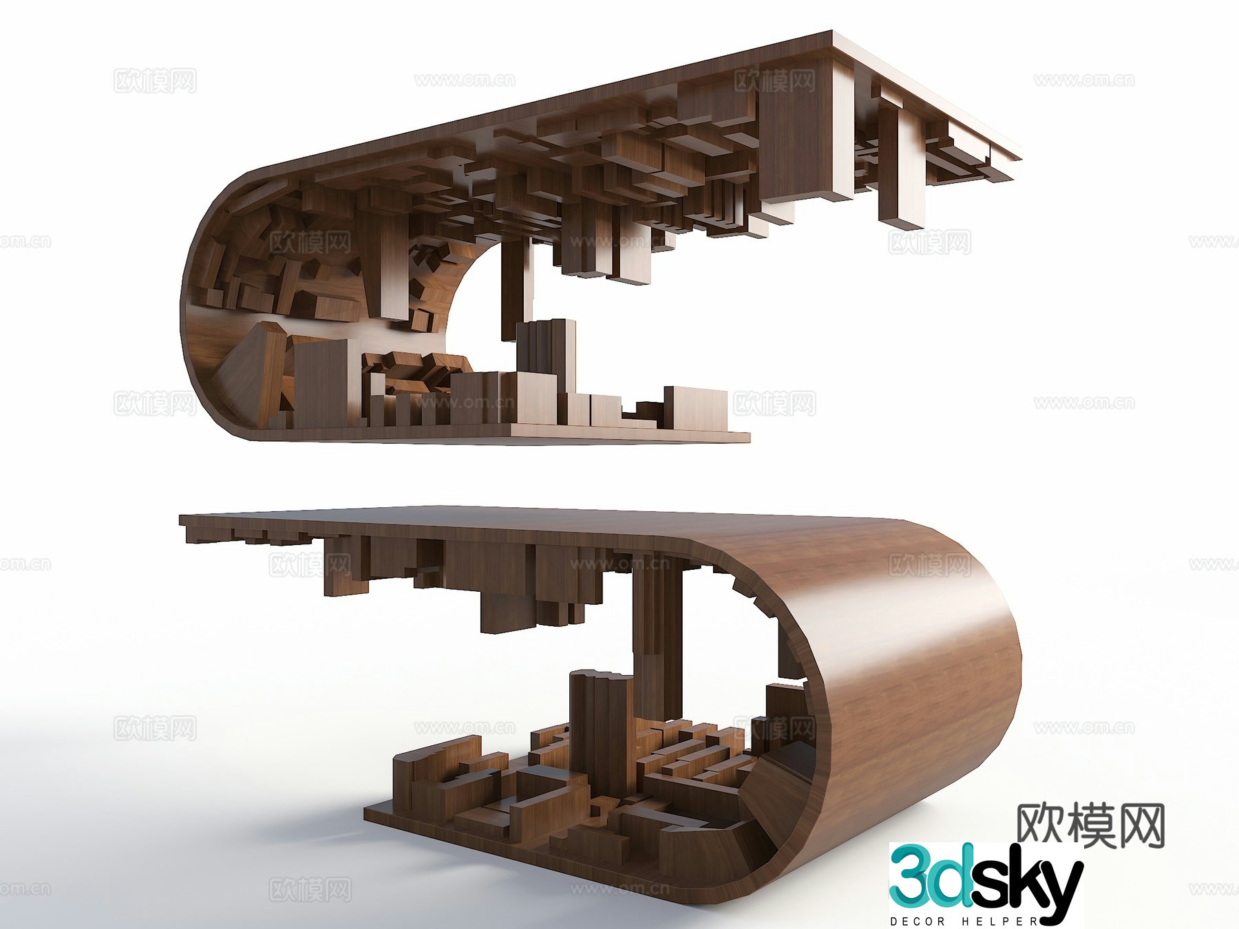 Medieval style desk writing desk 3d model