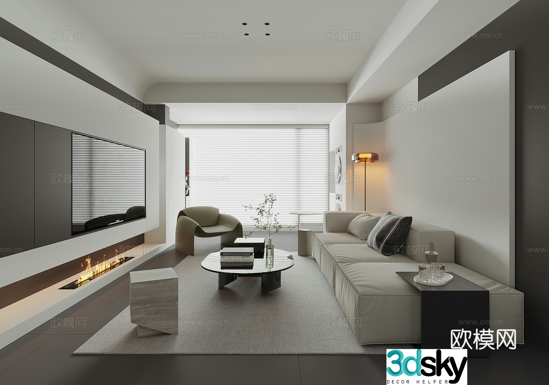Modern living room 3d model
