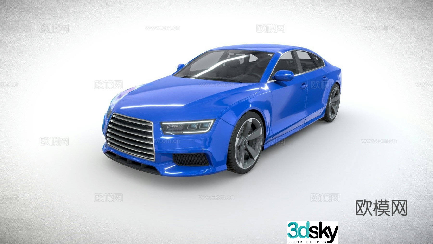 blue car 3d model