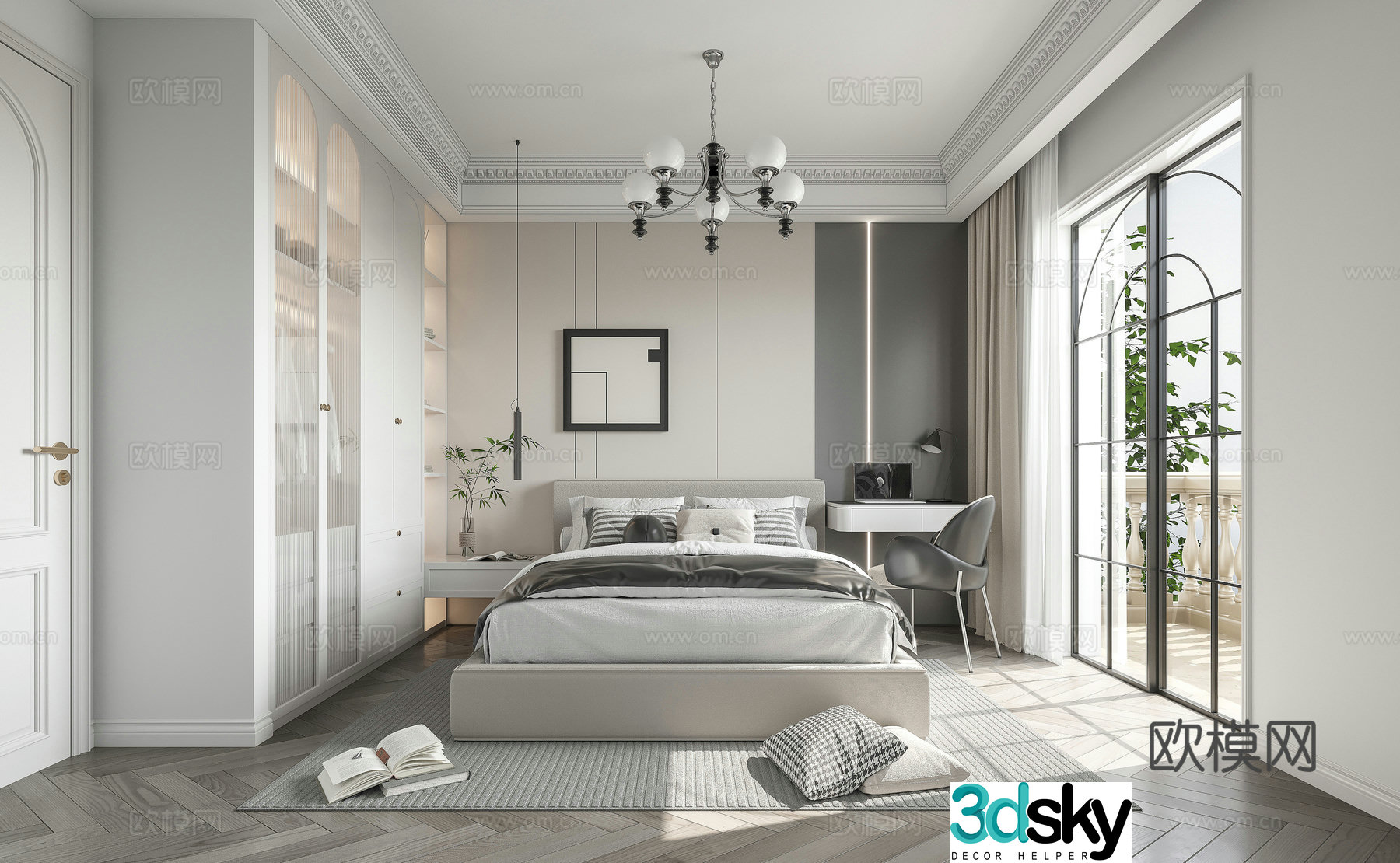French bedroom master bedroom 3d model