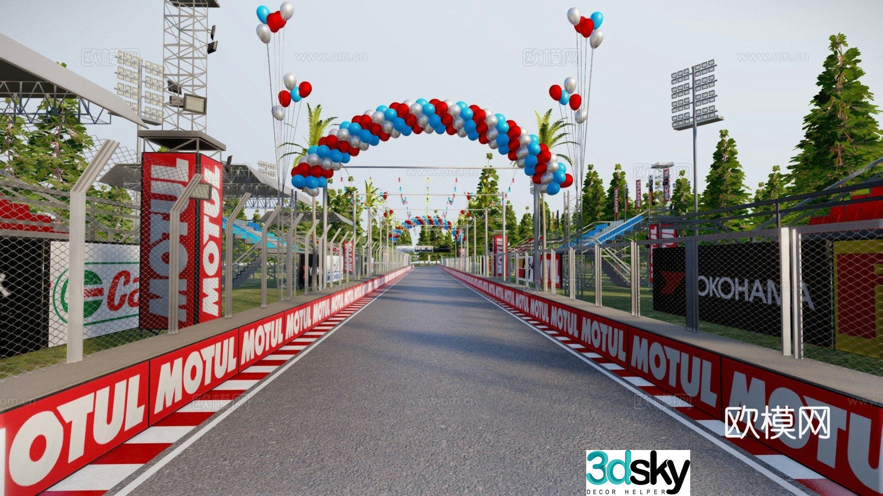 Modern playground racing track 3d model