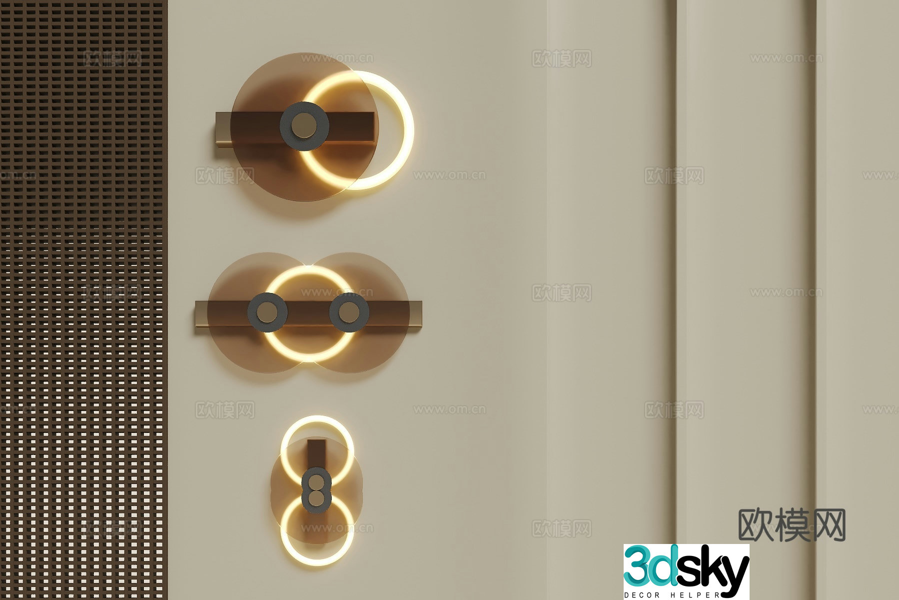 Wabi-sabi acrylic wall lamp 3d model