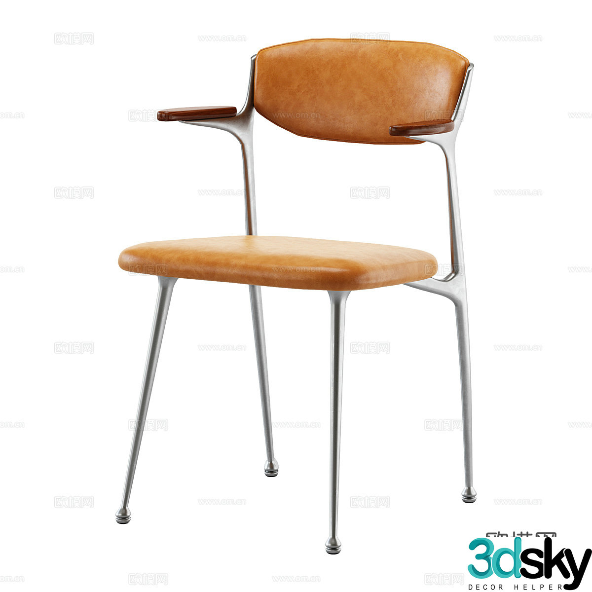 Nordic chair dining chair 3d model