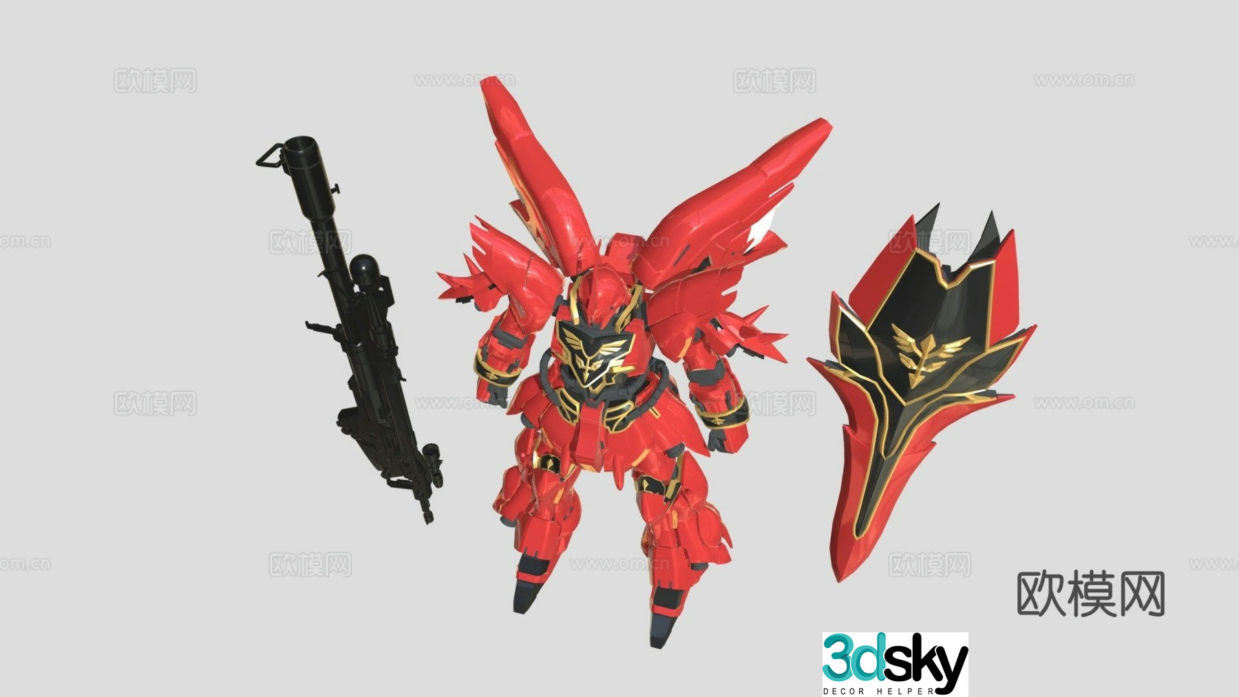 Gundam UC God Gundam figure 3d model