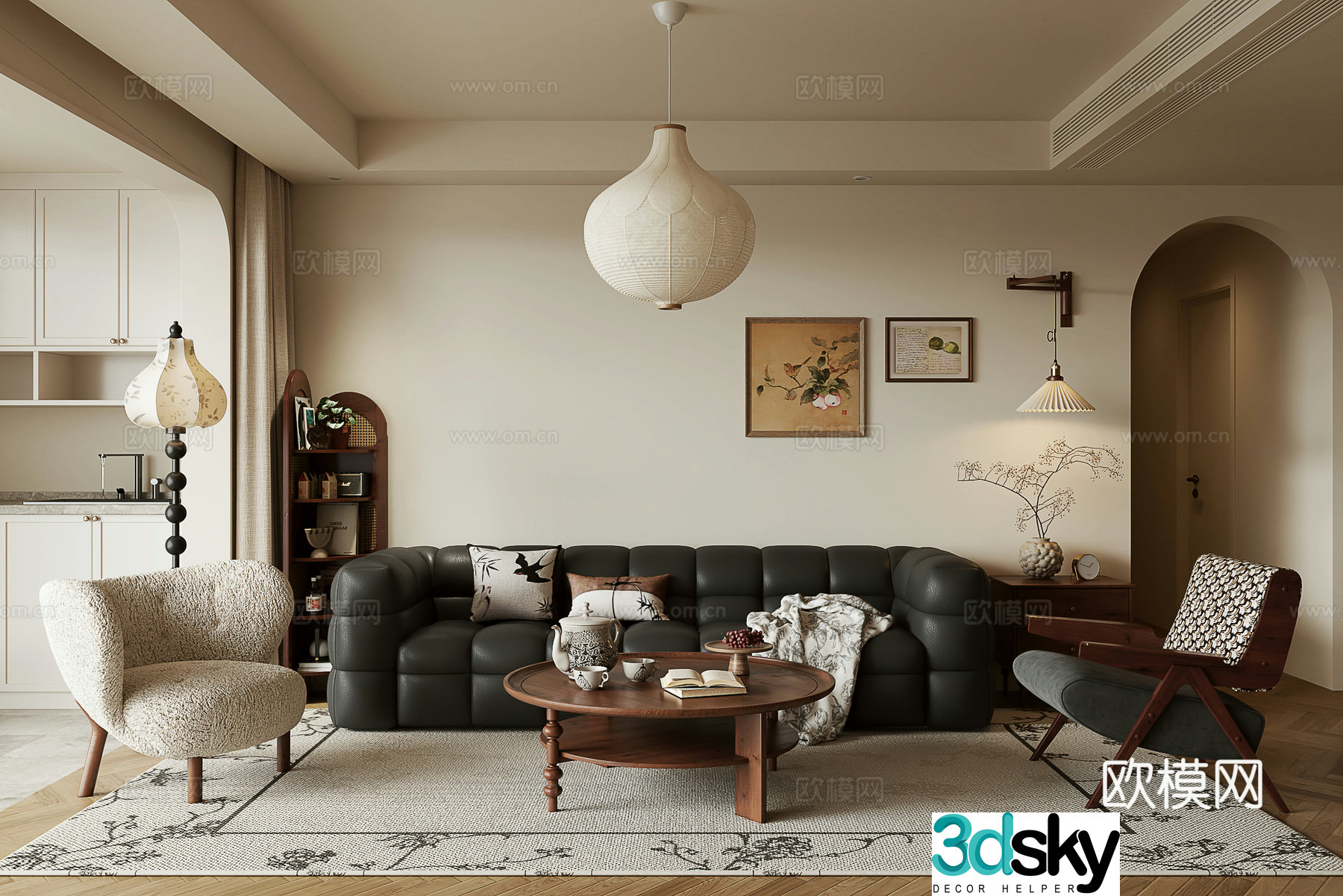 Medieval style living room 3D model