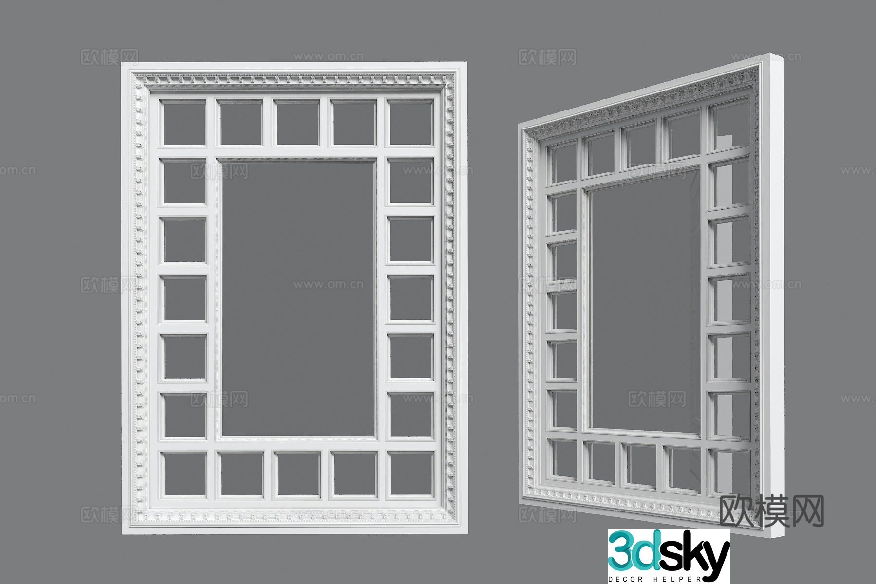 European style window window frame 3d model