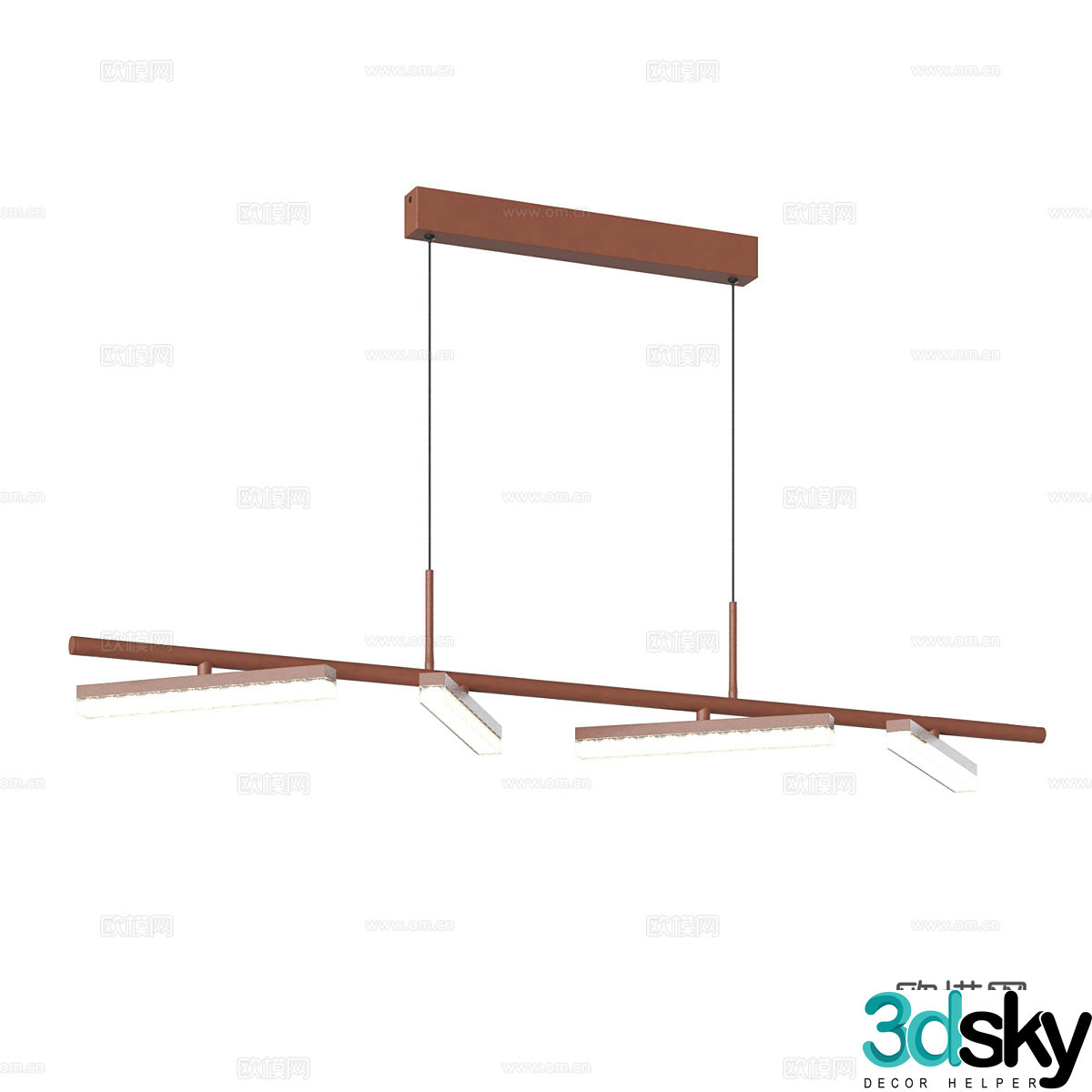 Modern minimalist chandelier restaurant chandelier 3d model