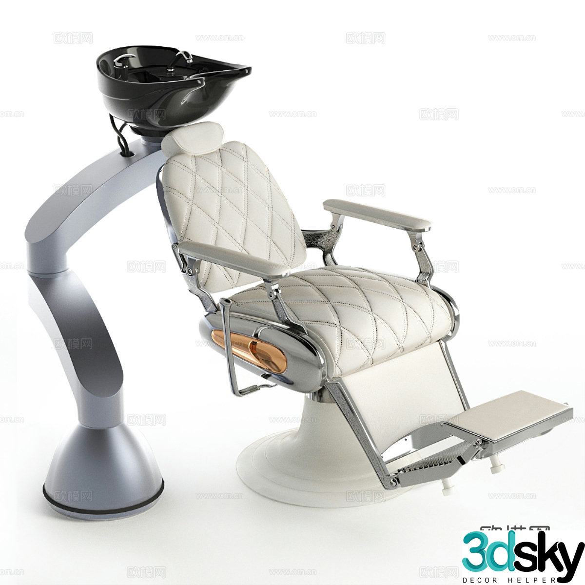 Shampoo chair massage chair 3d model