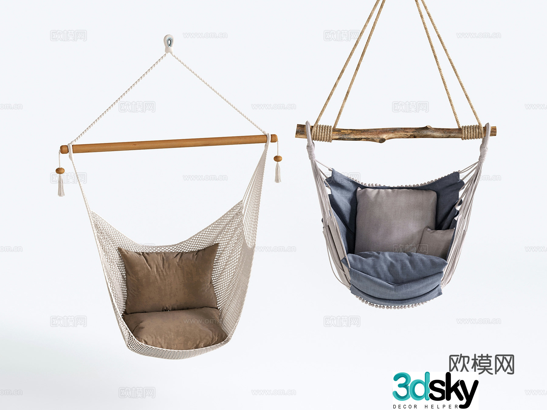 Modern hanging chair swing chair cradle chair 3d model
