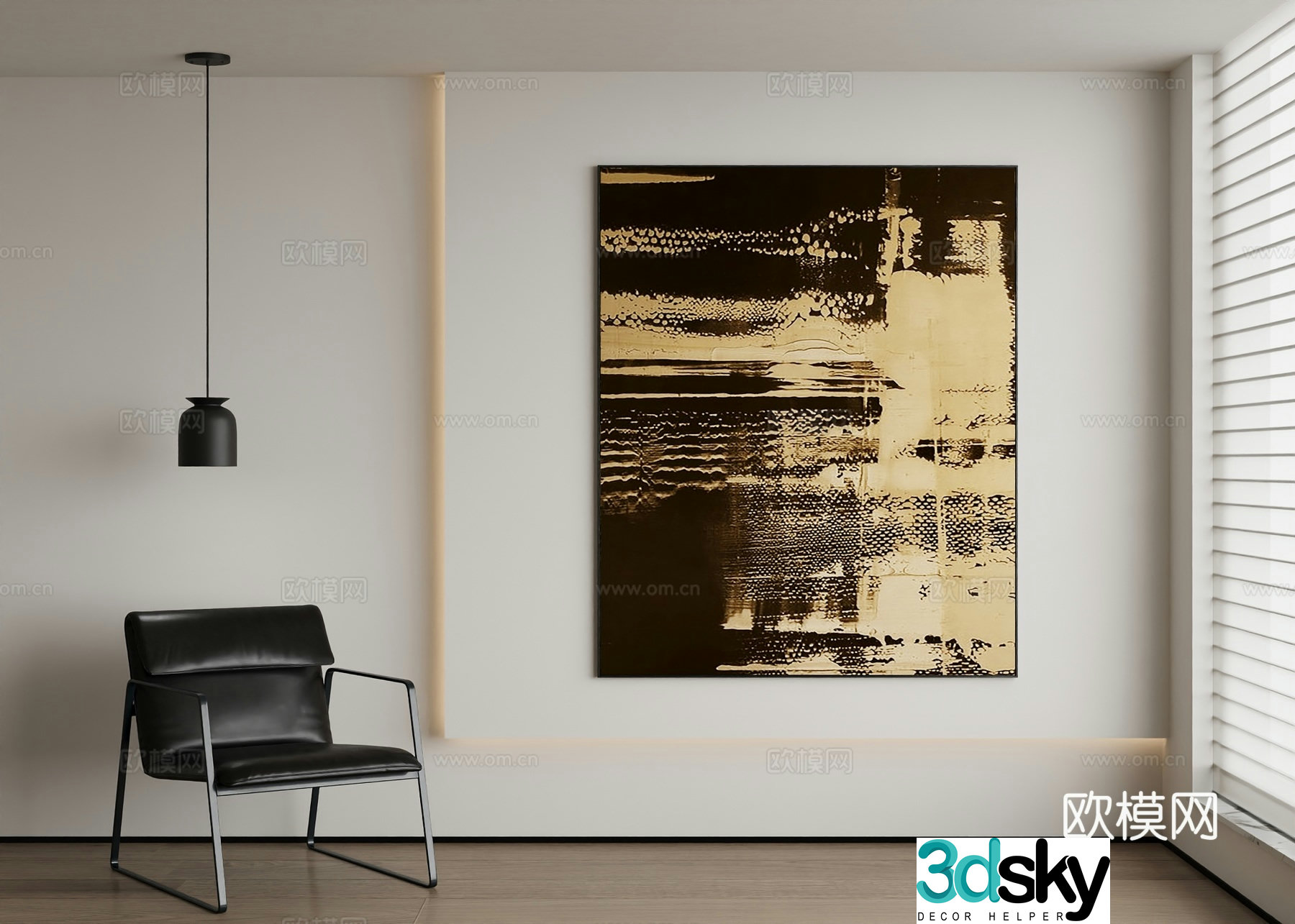 Modern abstract painting decorative painting 3d model