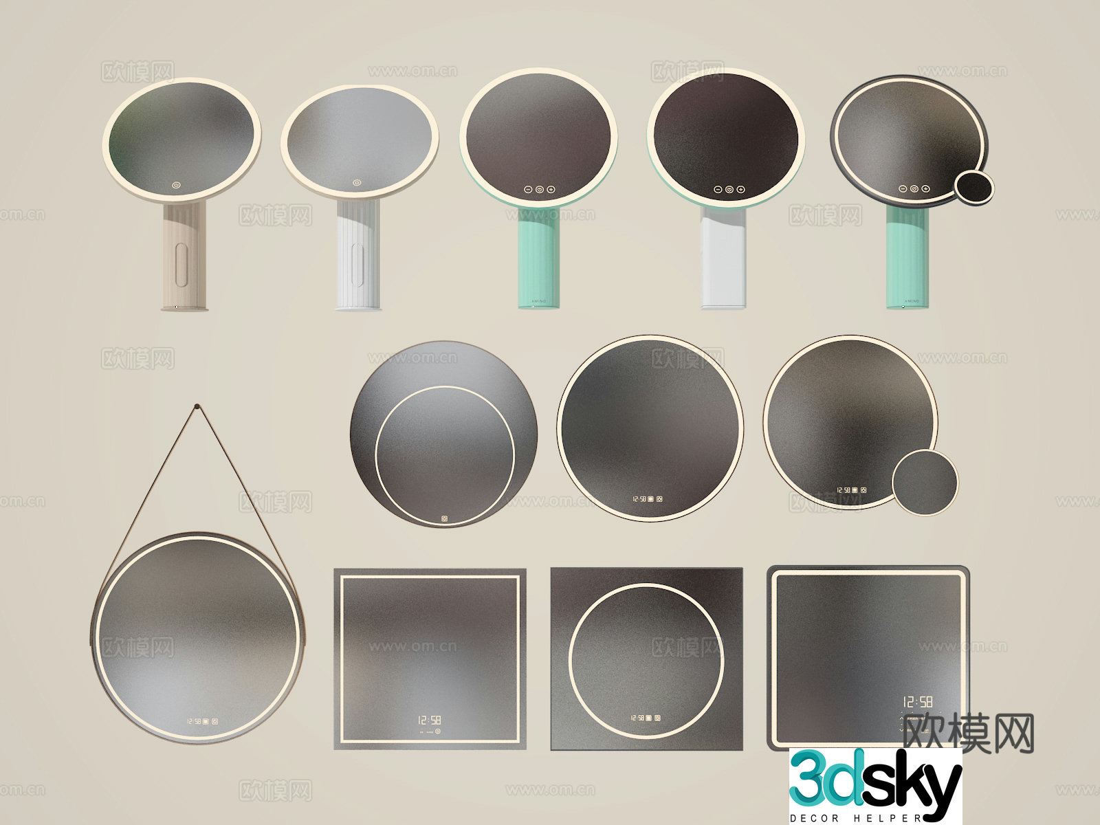 Mirror decorative mirror bathroom mirror hanging mirror 3d model