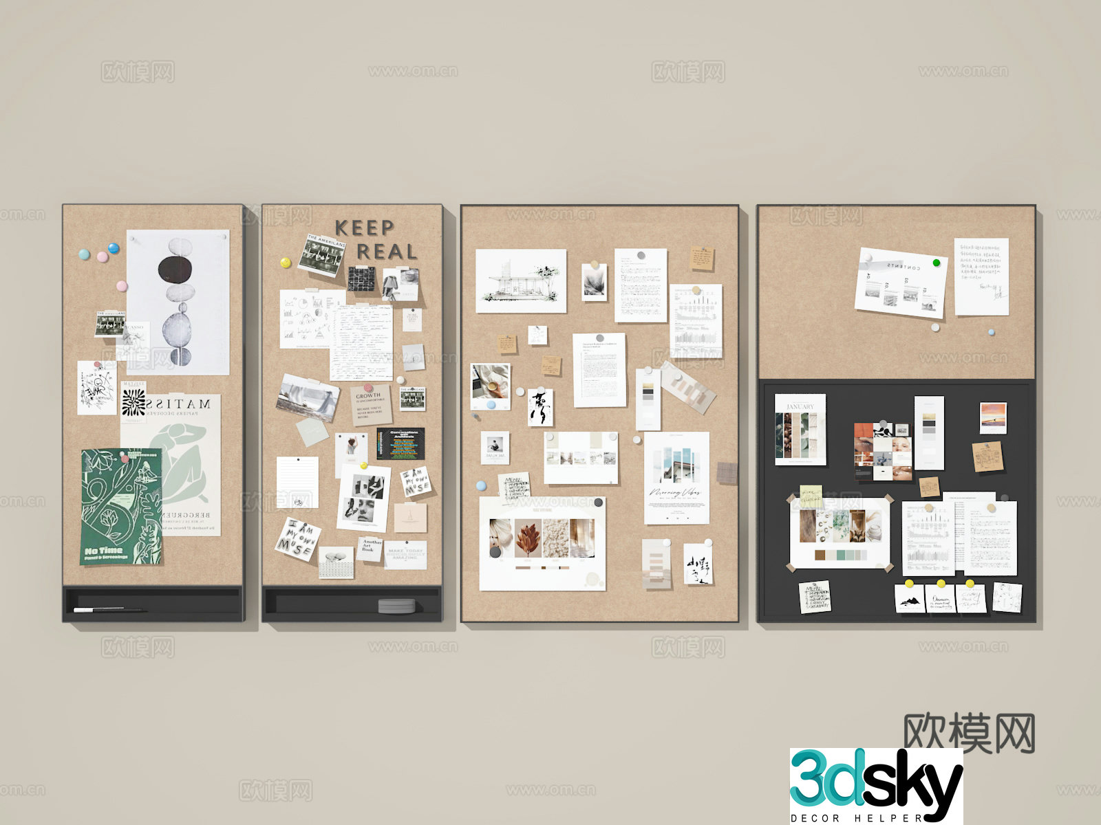 Wall Decoration Board Note Board 3d model