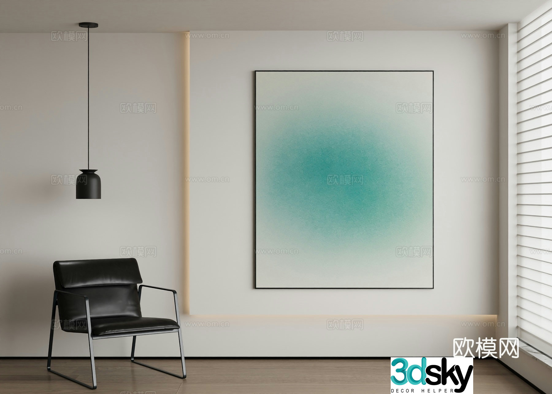 Modern abstract painting decorative painting 3d model