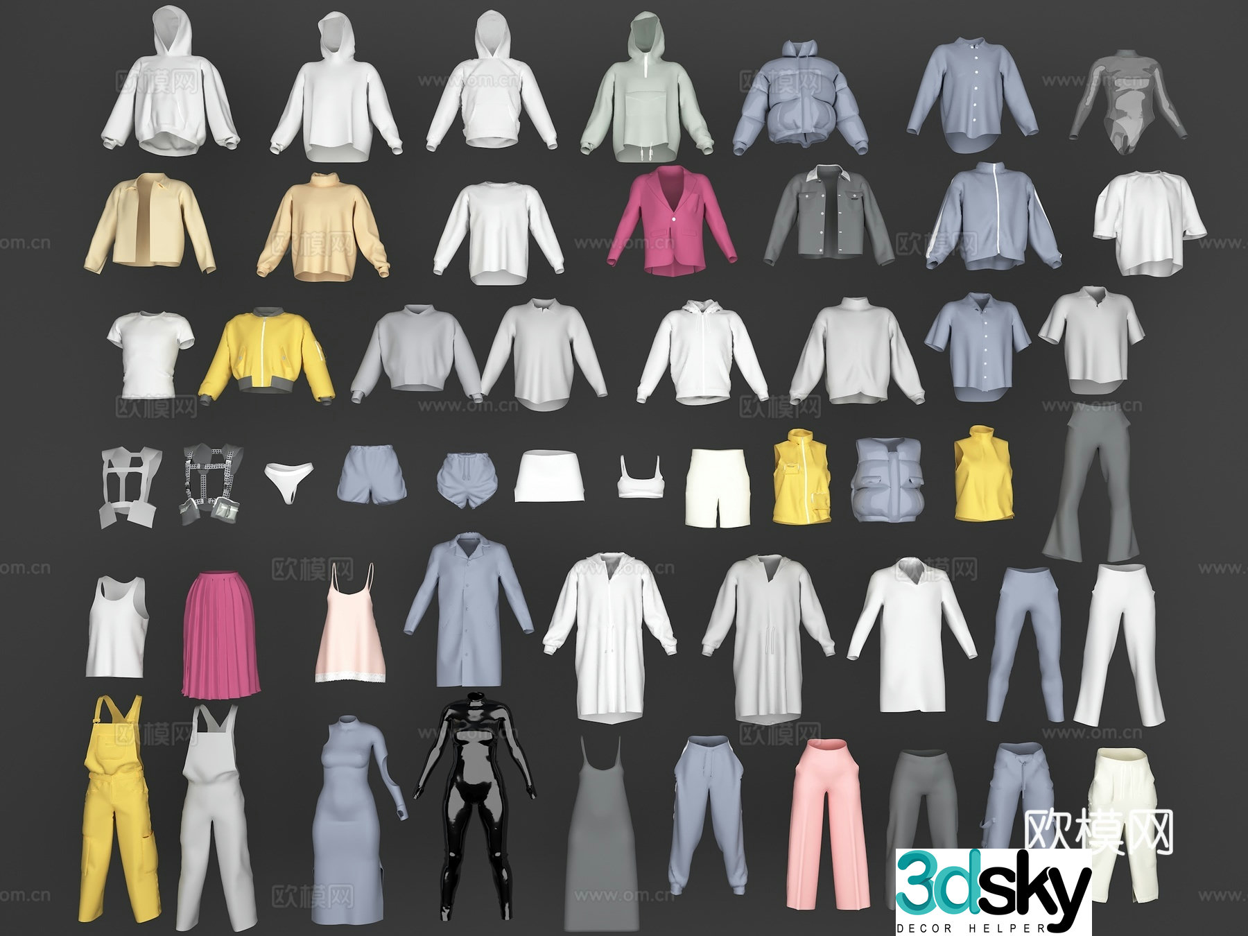 Clothes sweatshirt down jacket shirt suit 3d model