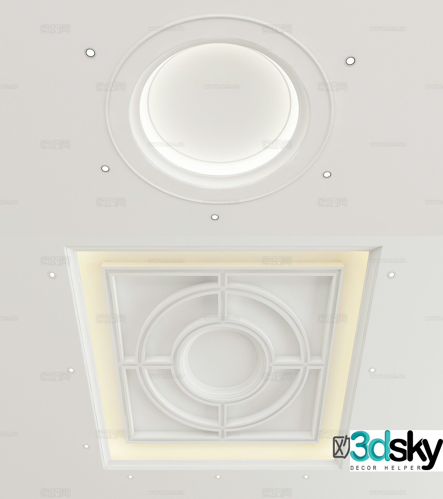 Modern ceiling round suspended ceiling 3d model