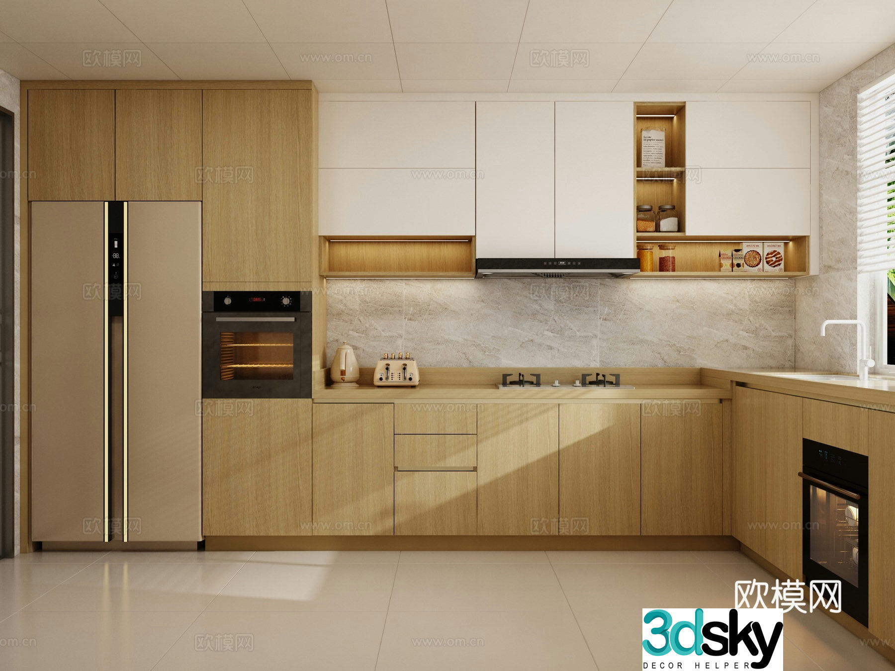 Log style kitchen 3d model