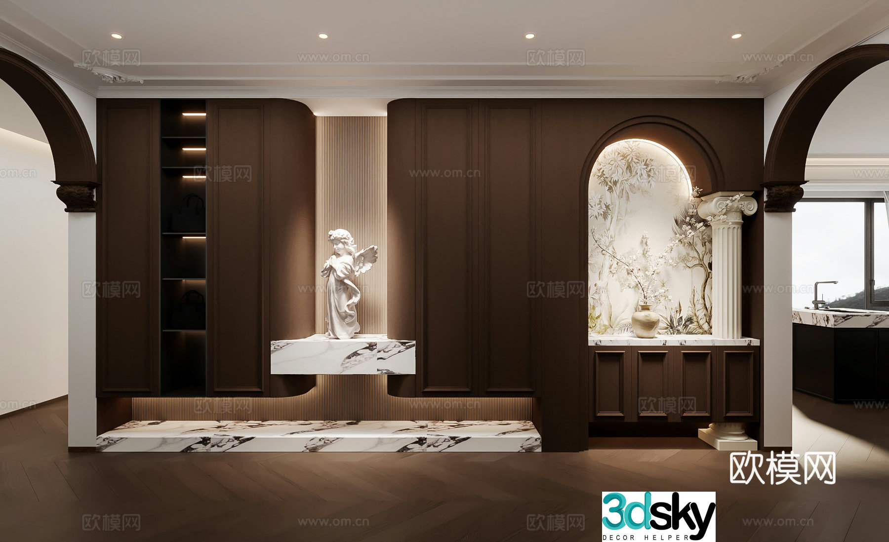 French home entrance shoe cabinet custom shoe cabinet 3D model