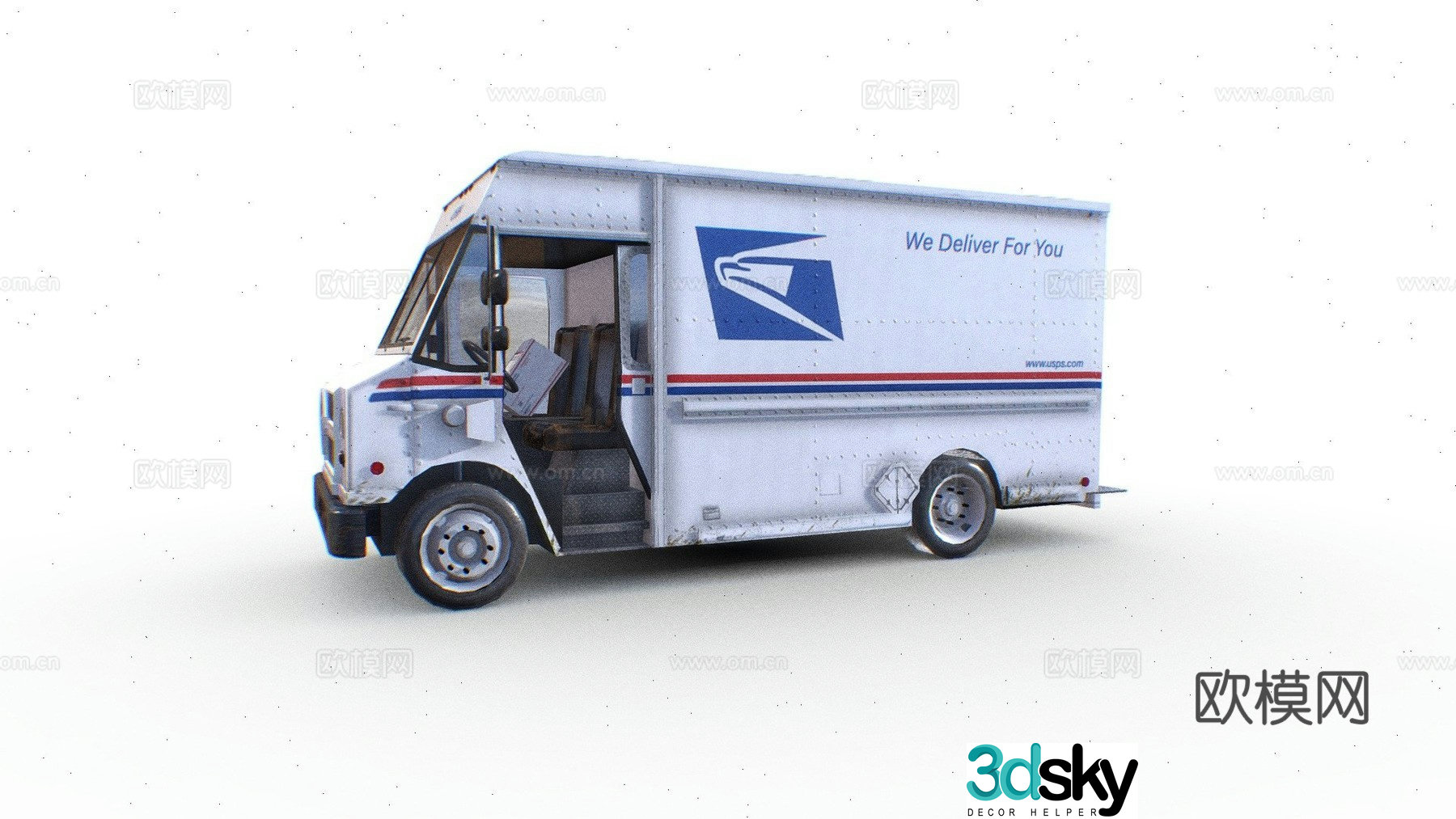 Postal truck 3d model