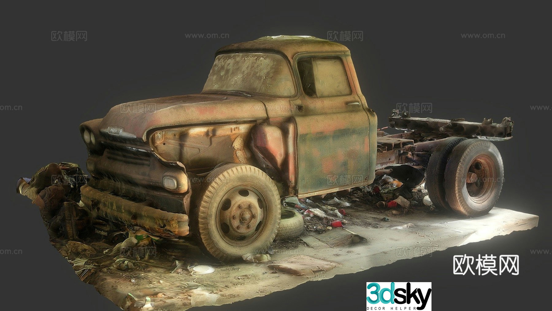 barn truck 3d model