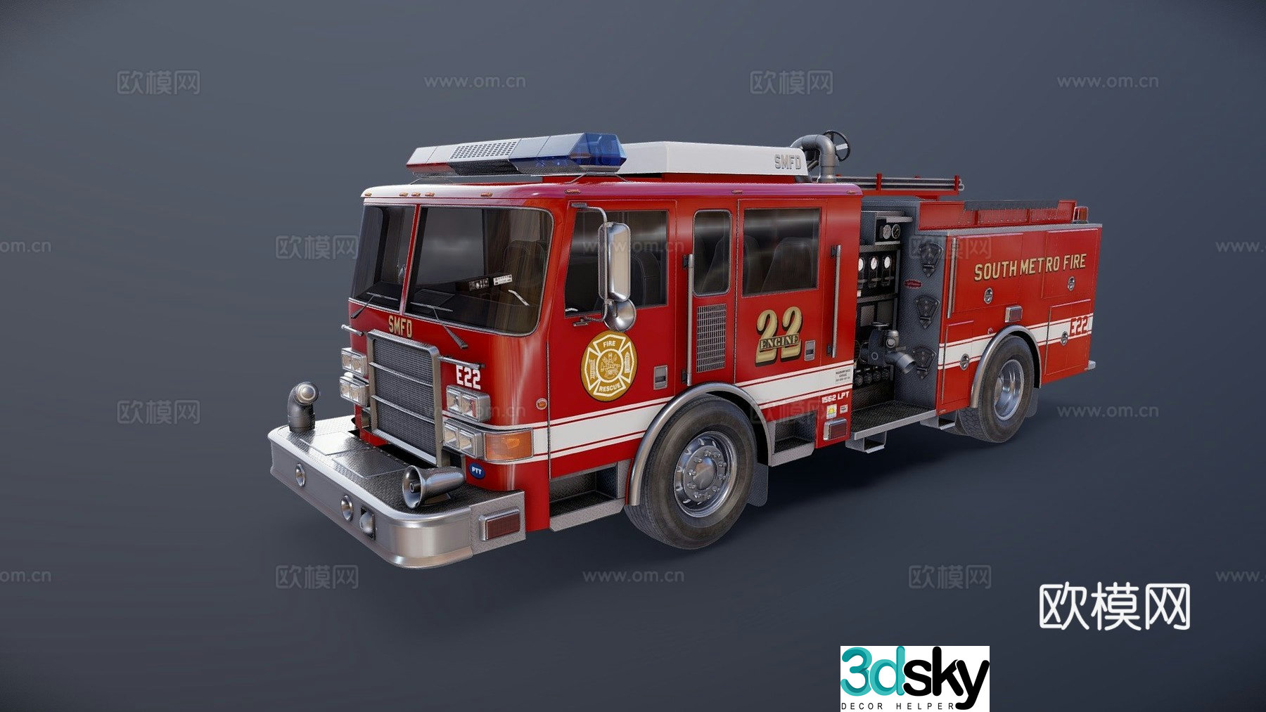 Predator pump fire truck 3d model