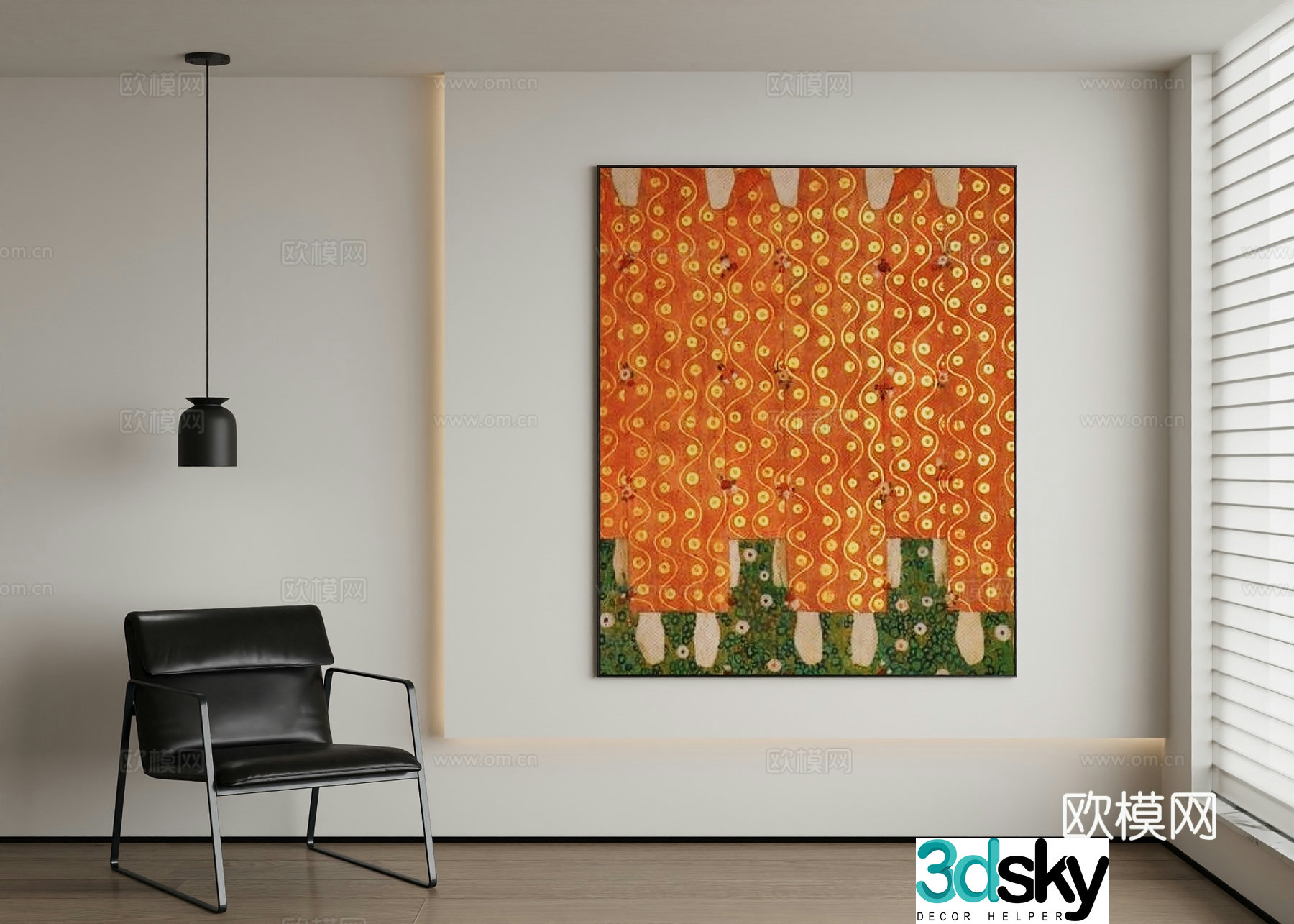 Modern abstract painting decorative painting 3d model