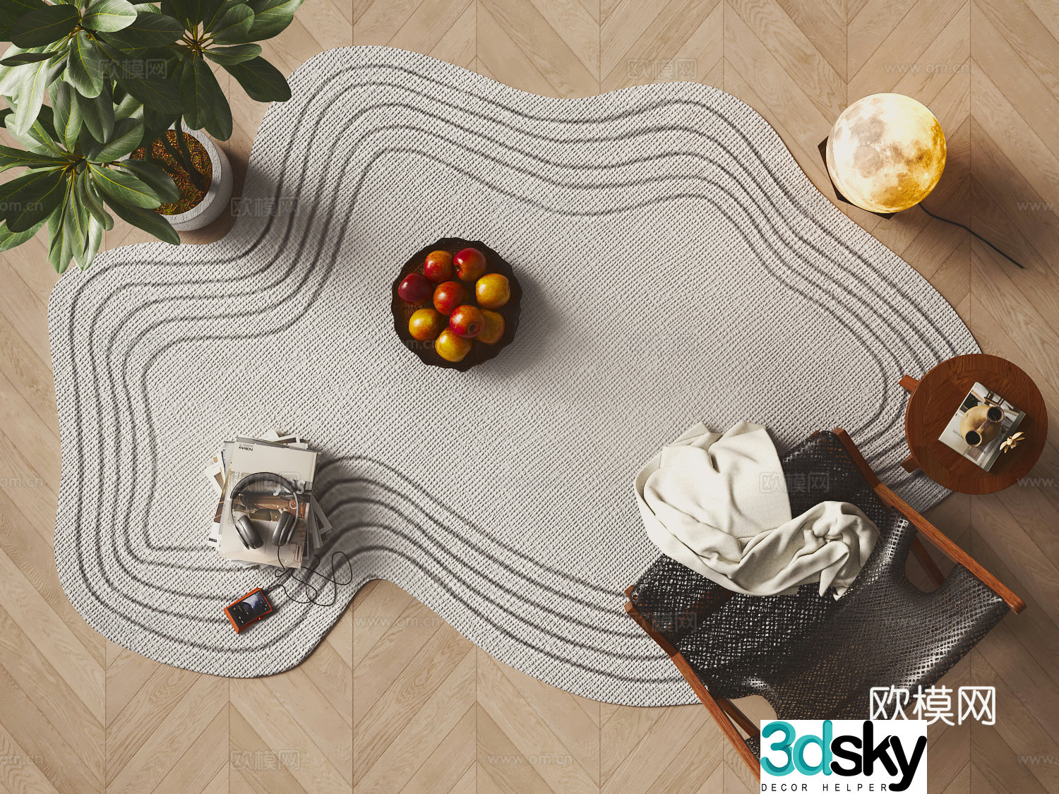 Special-shaped carpet Irregular carpet 3D model