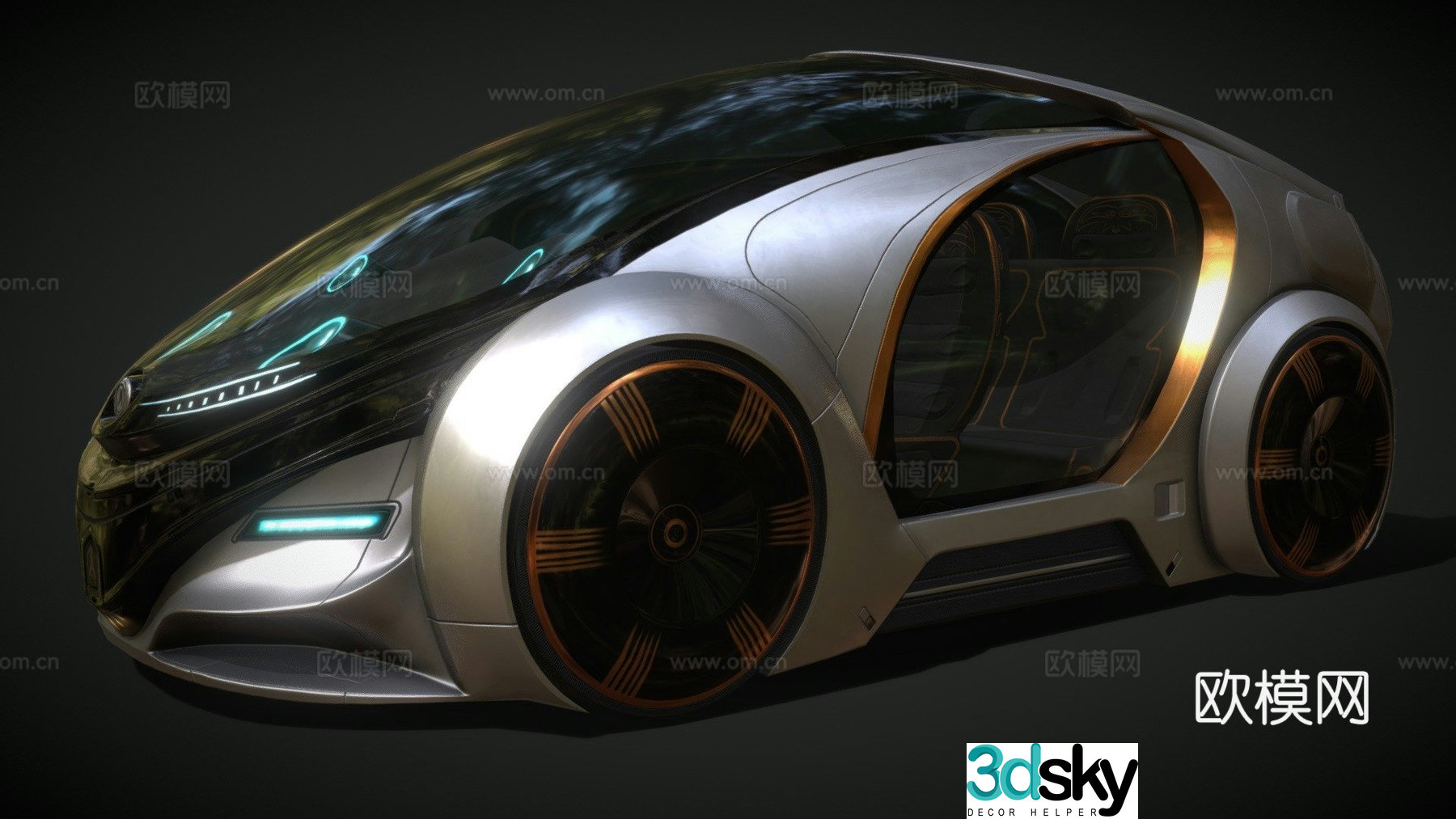 sci-fi car 3d model