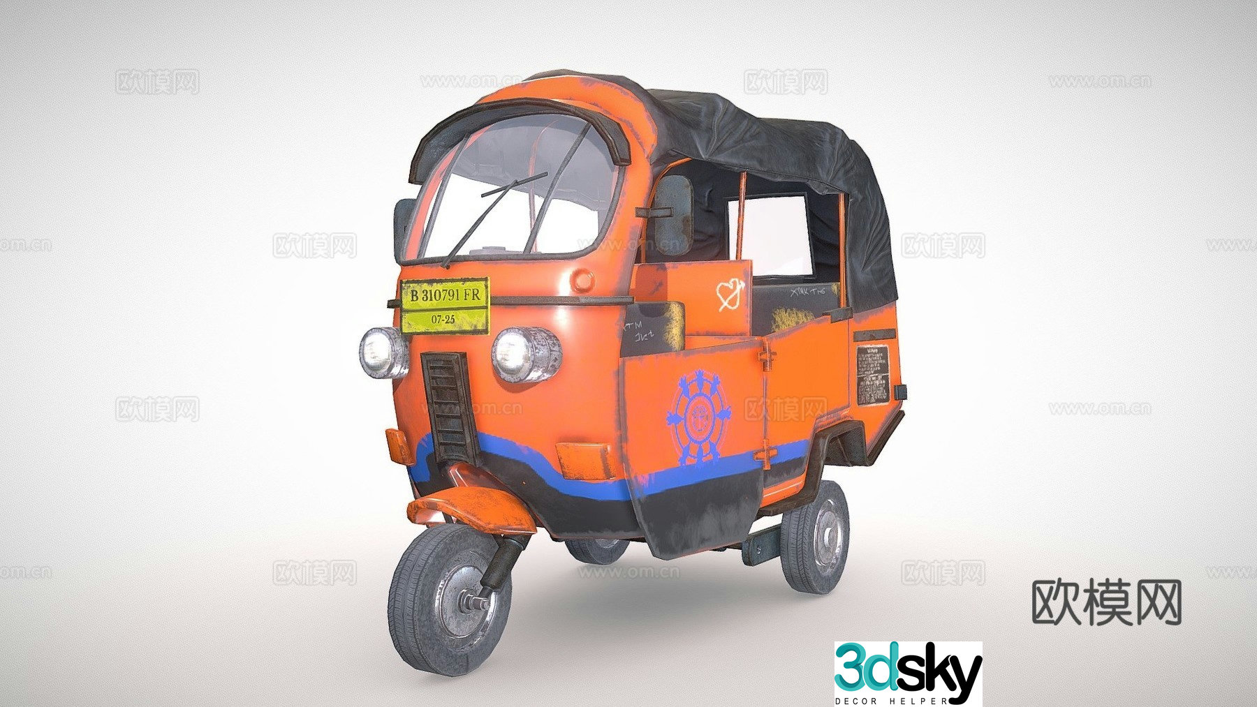 Indonesian tricycle 3d model