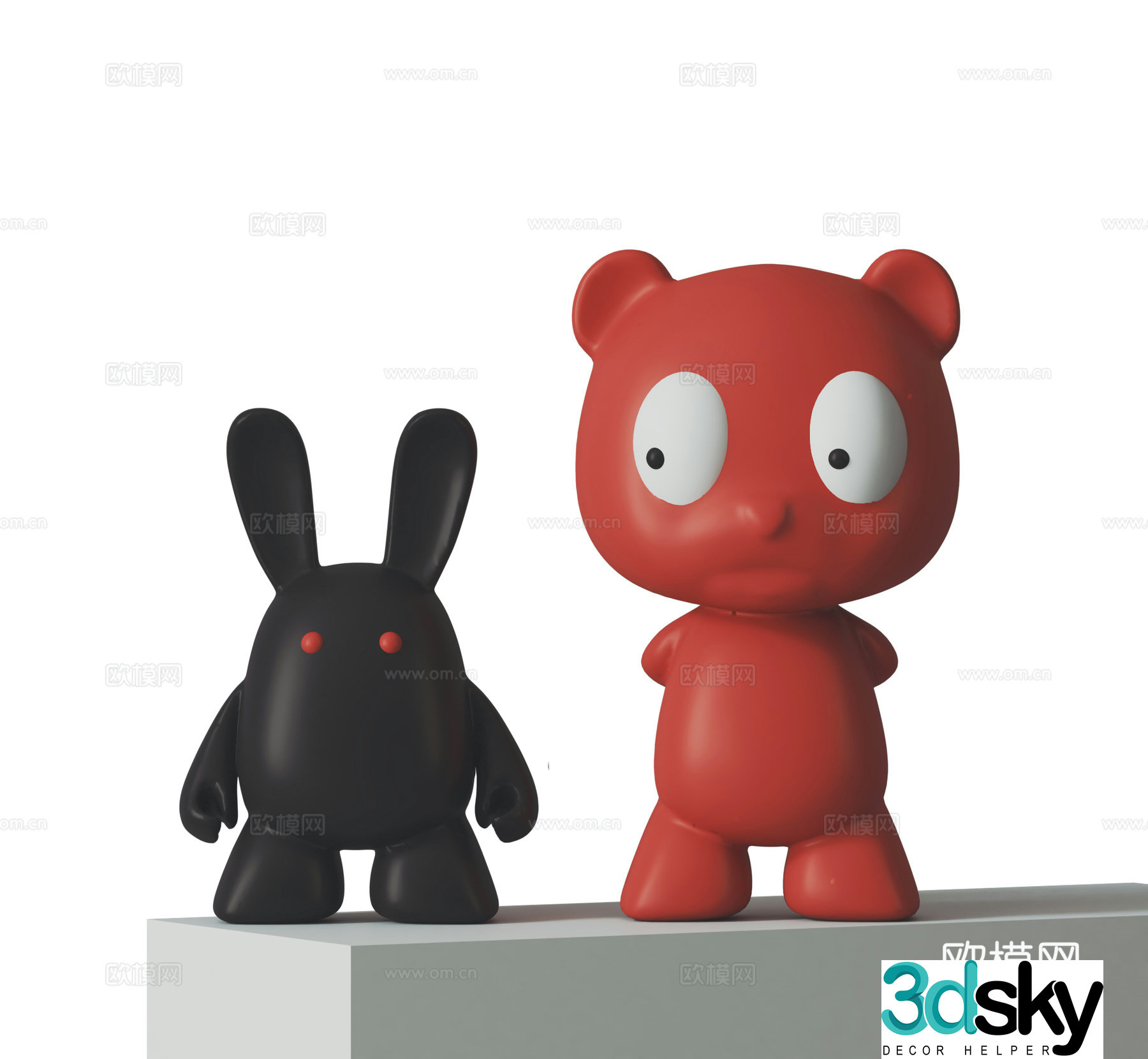 Cream doll trendy ornament 3d model