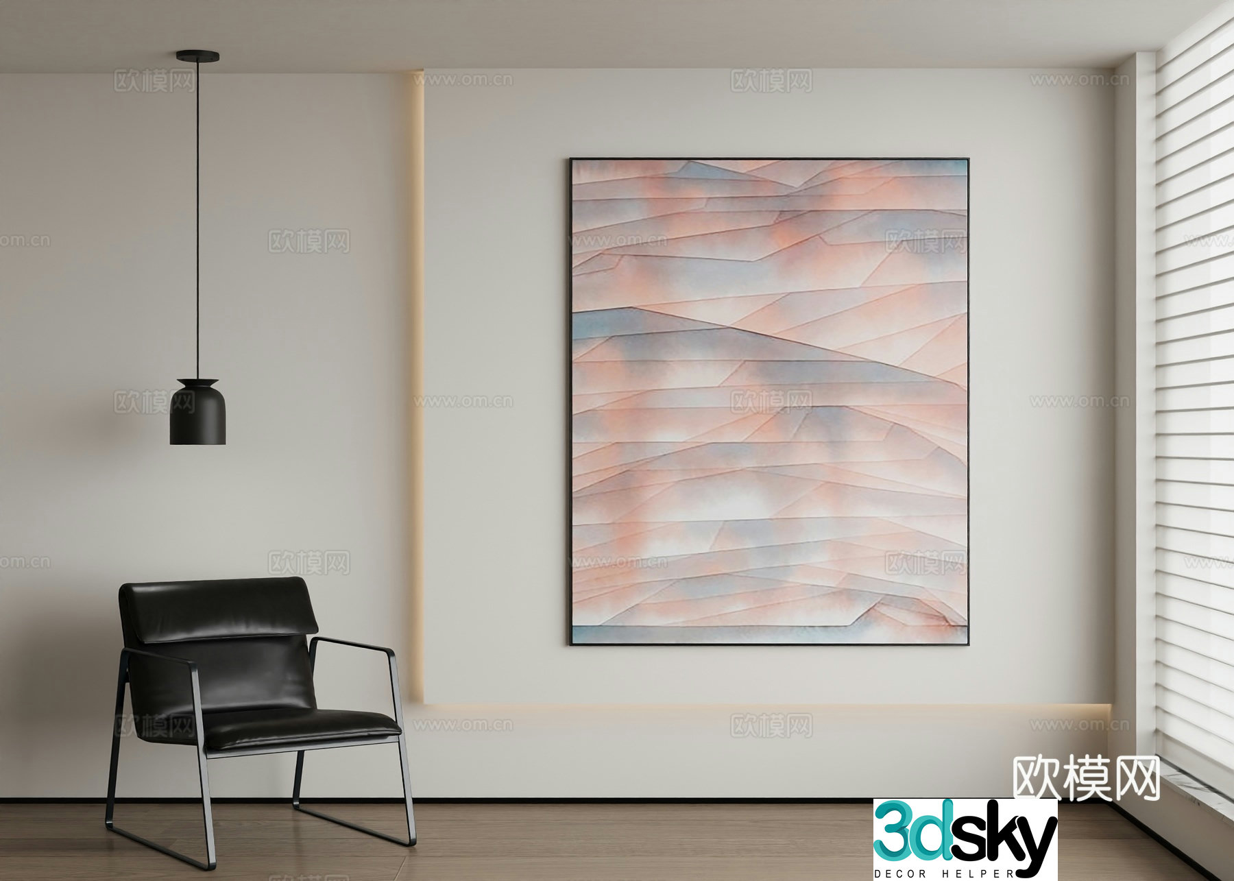 Modern abstract painting decorative painting 3d model