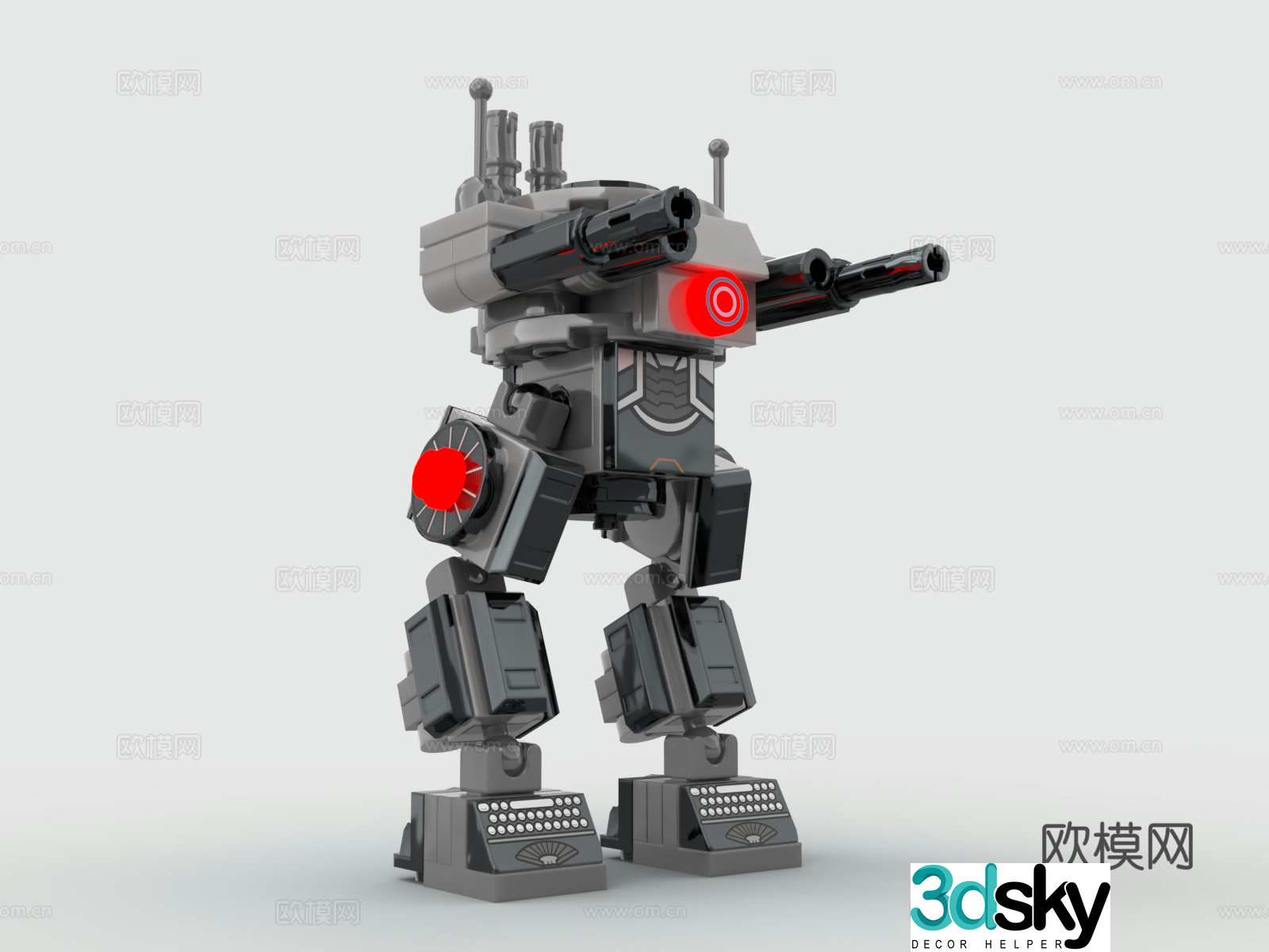 Lego toy robot figure 3d model