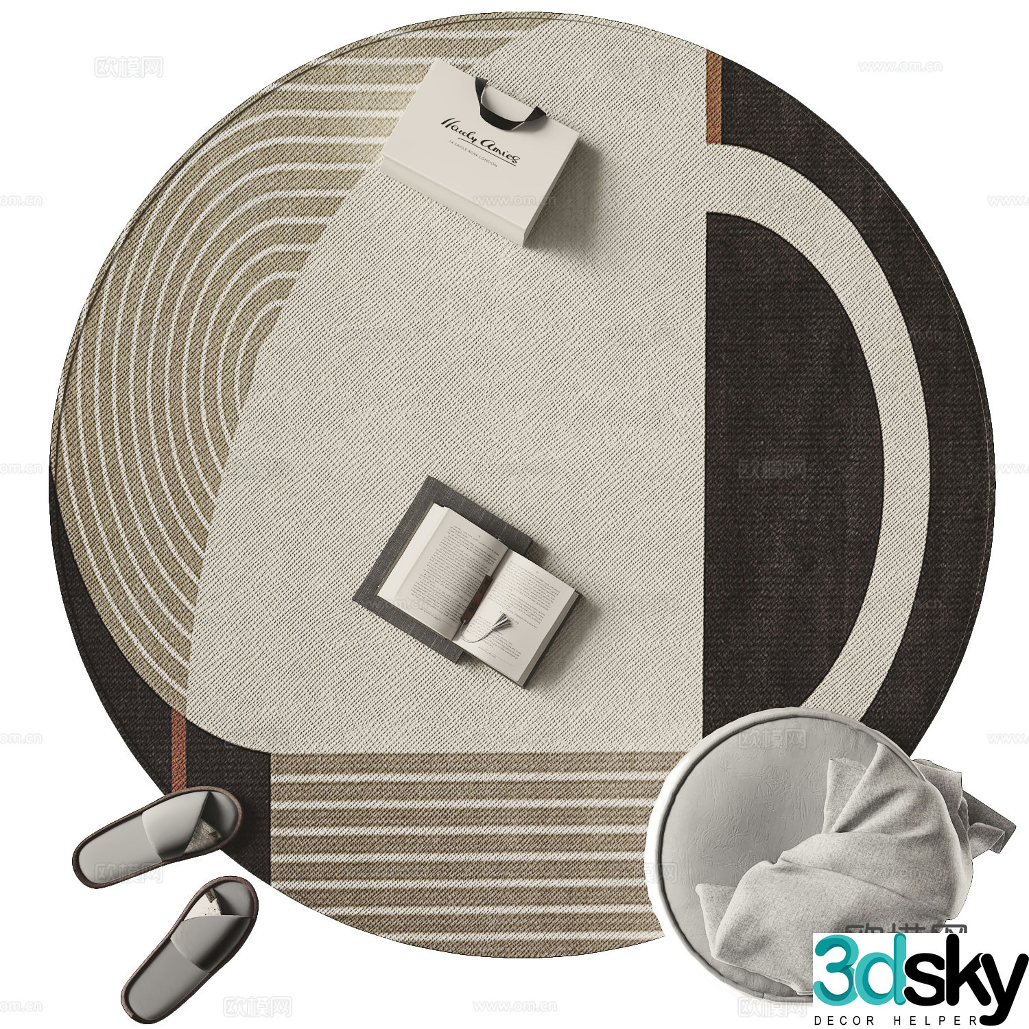 Round carpet simple carpet 3d model