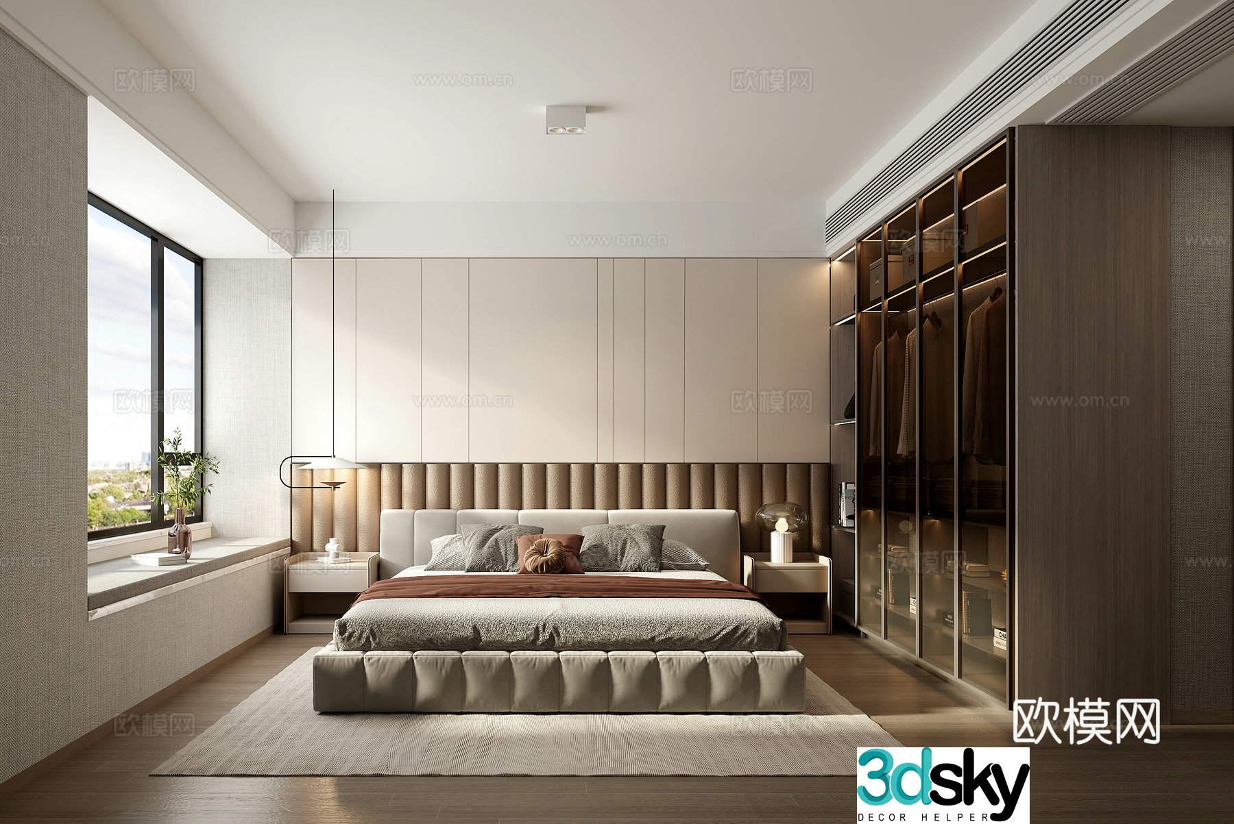 Italian style bedroom master bedroom 3d model