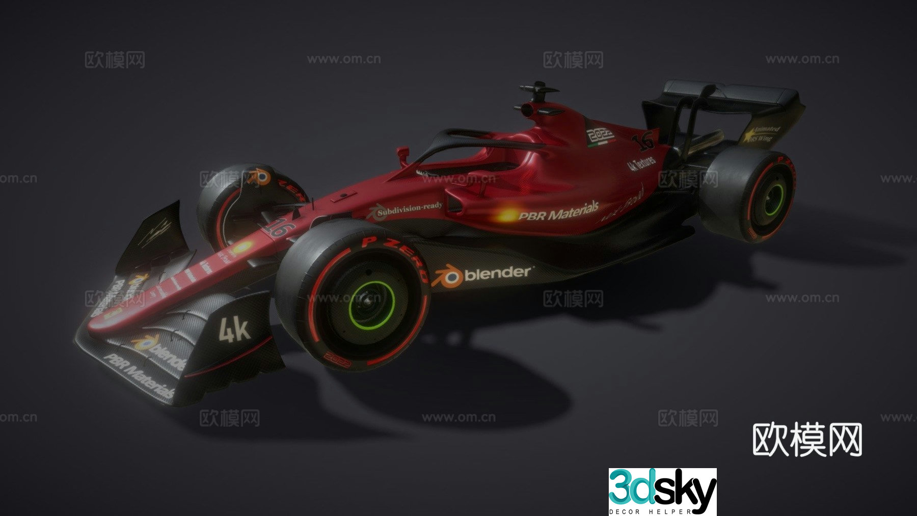 Painted racing car 3d model