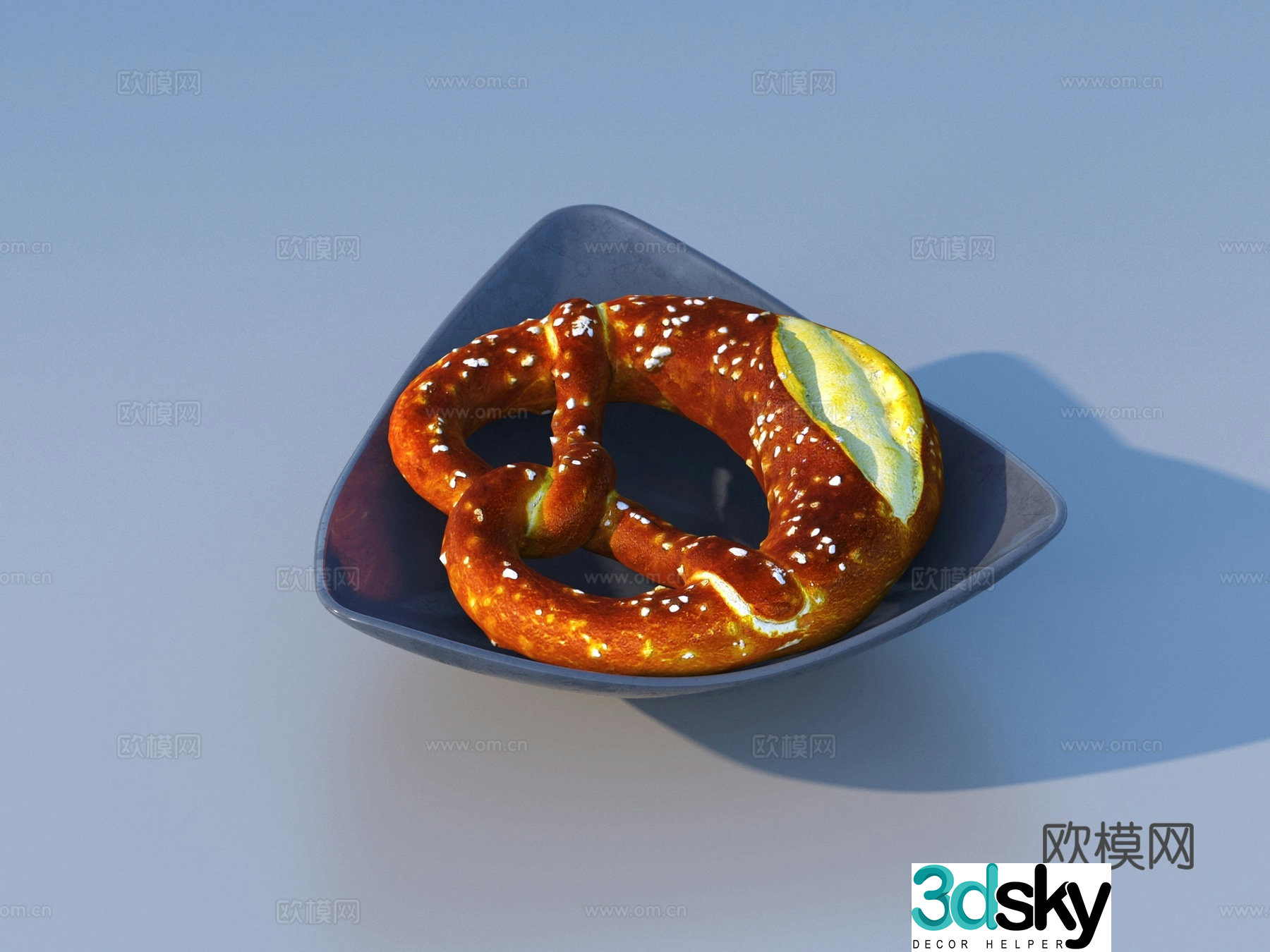 bread bagel food 3d model